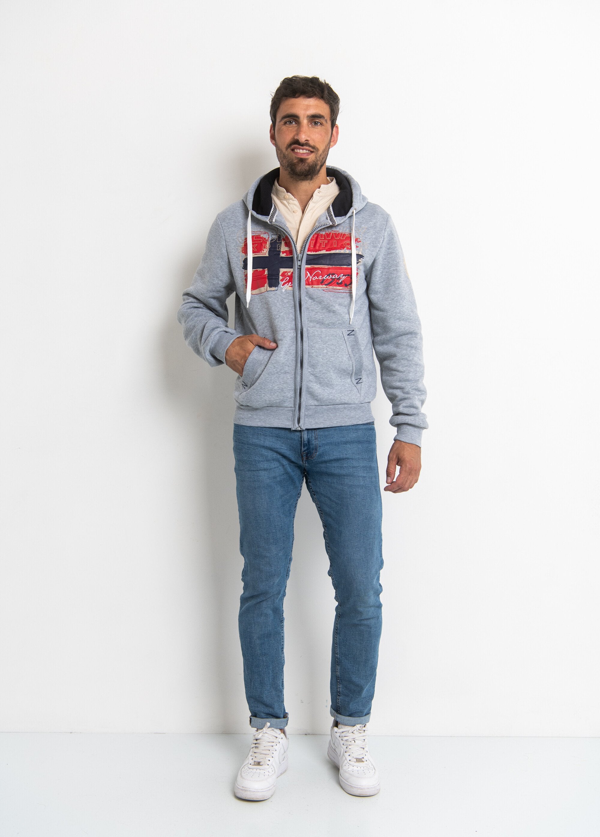 Hoodie_met_rits_en_kangoeroezak_Gris_et_marine_SF1_slim