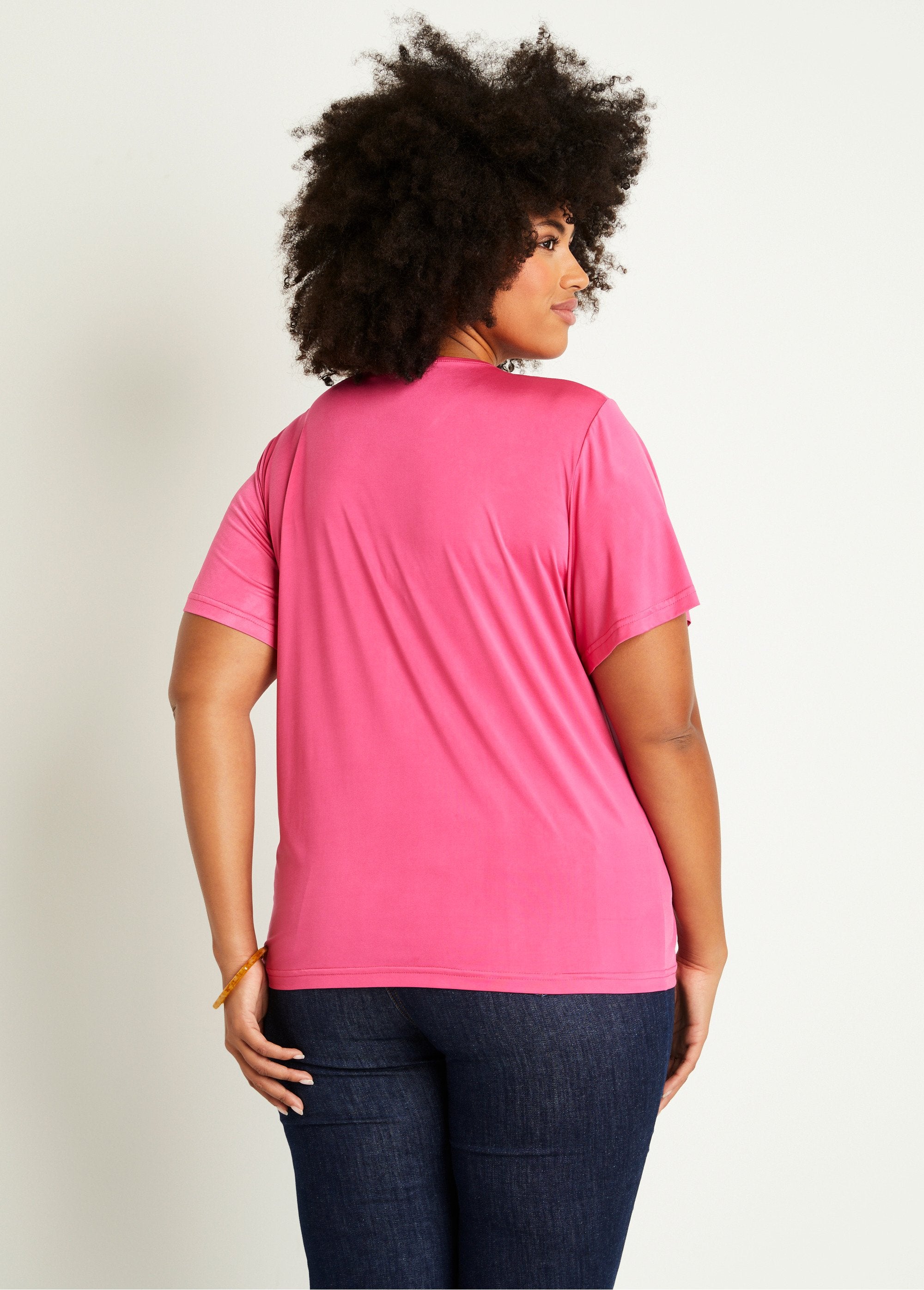 Kort,_effen_of_gebladerd_T-shirt_Effen_fuchsia_DO1_curvy