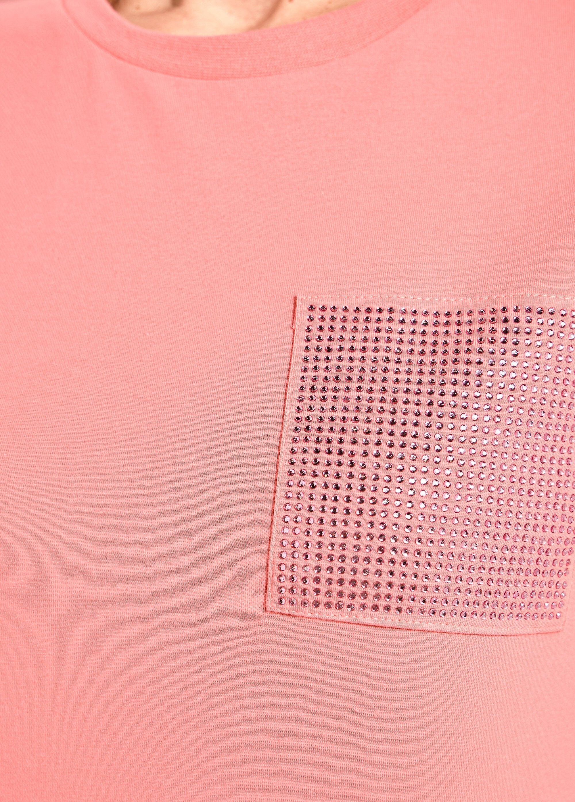 Strass_T-shirt_met_korte_mouwen_Corail_DE1_slim