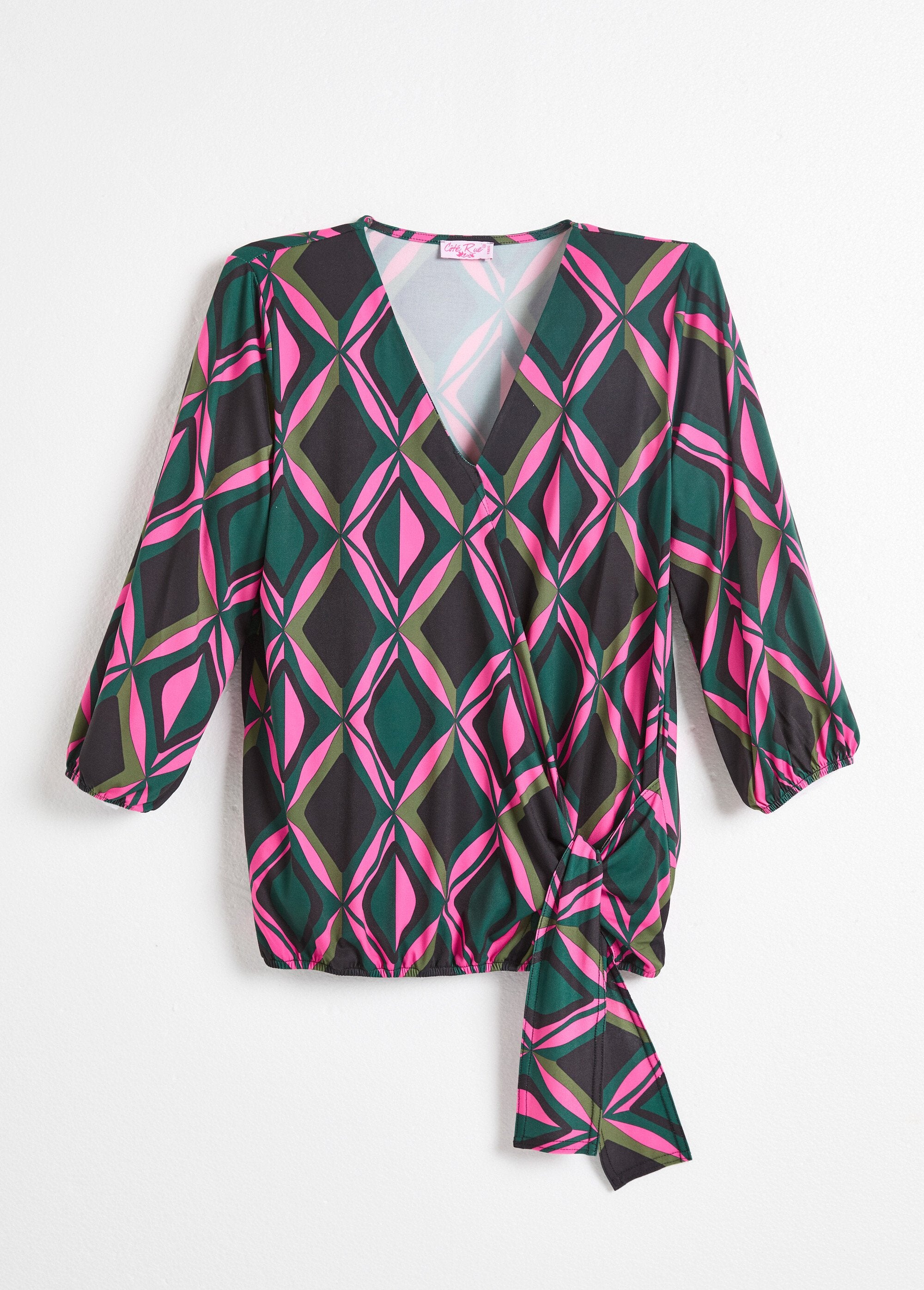 Bedrukt_wikkel_T-shirt_Rose_et_vert_AP1_slim