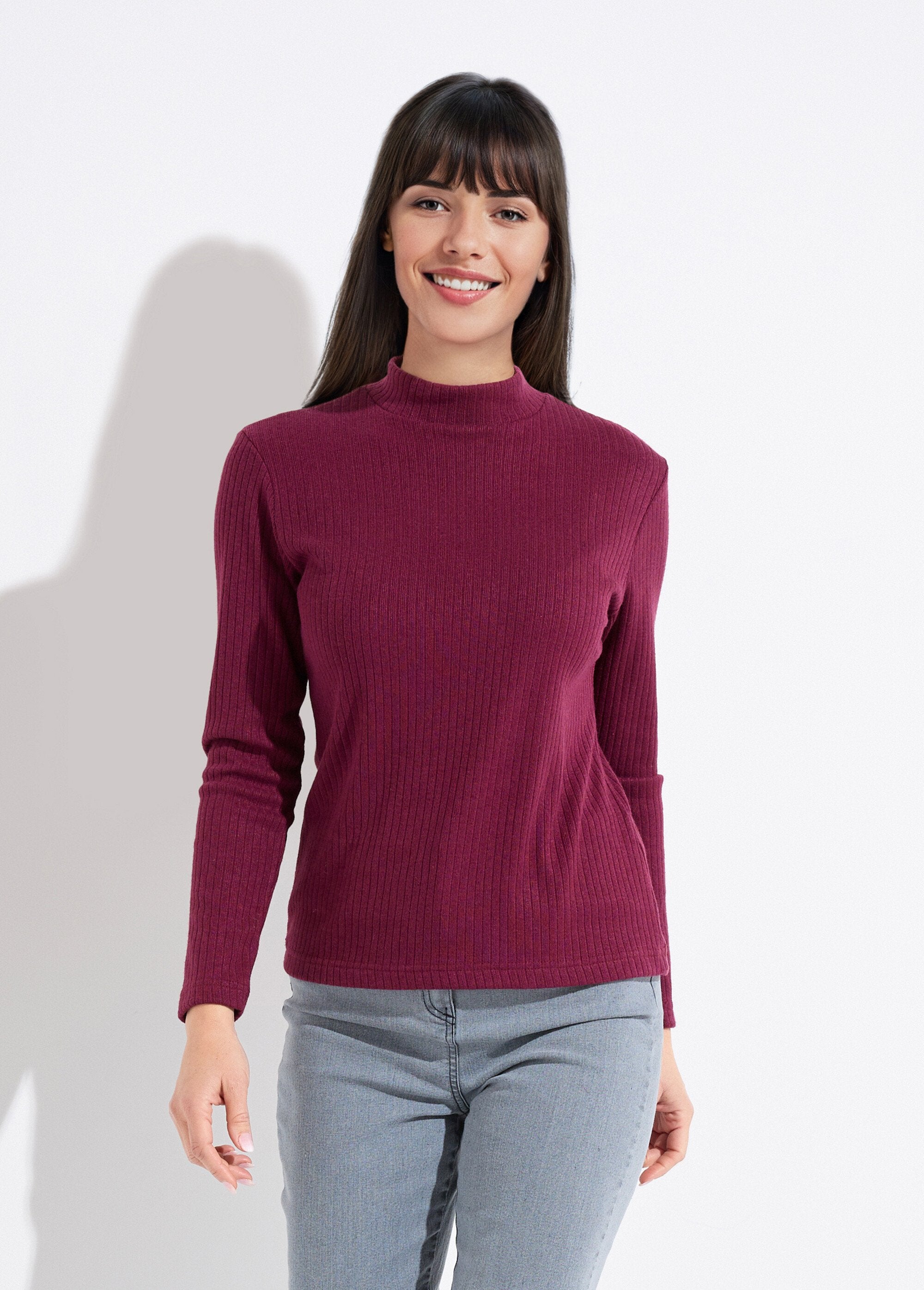 T-shirt_met_lange_mouwen_en_ribgebreide_opstaande_kraag_Bordeaux_FA1_slim