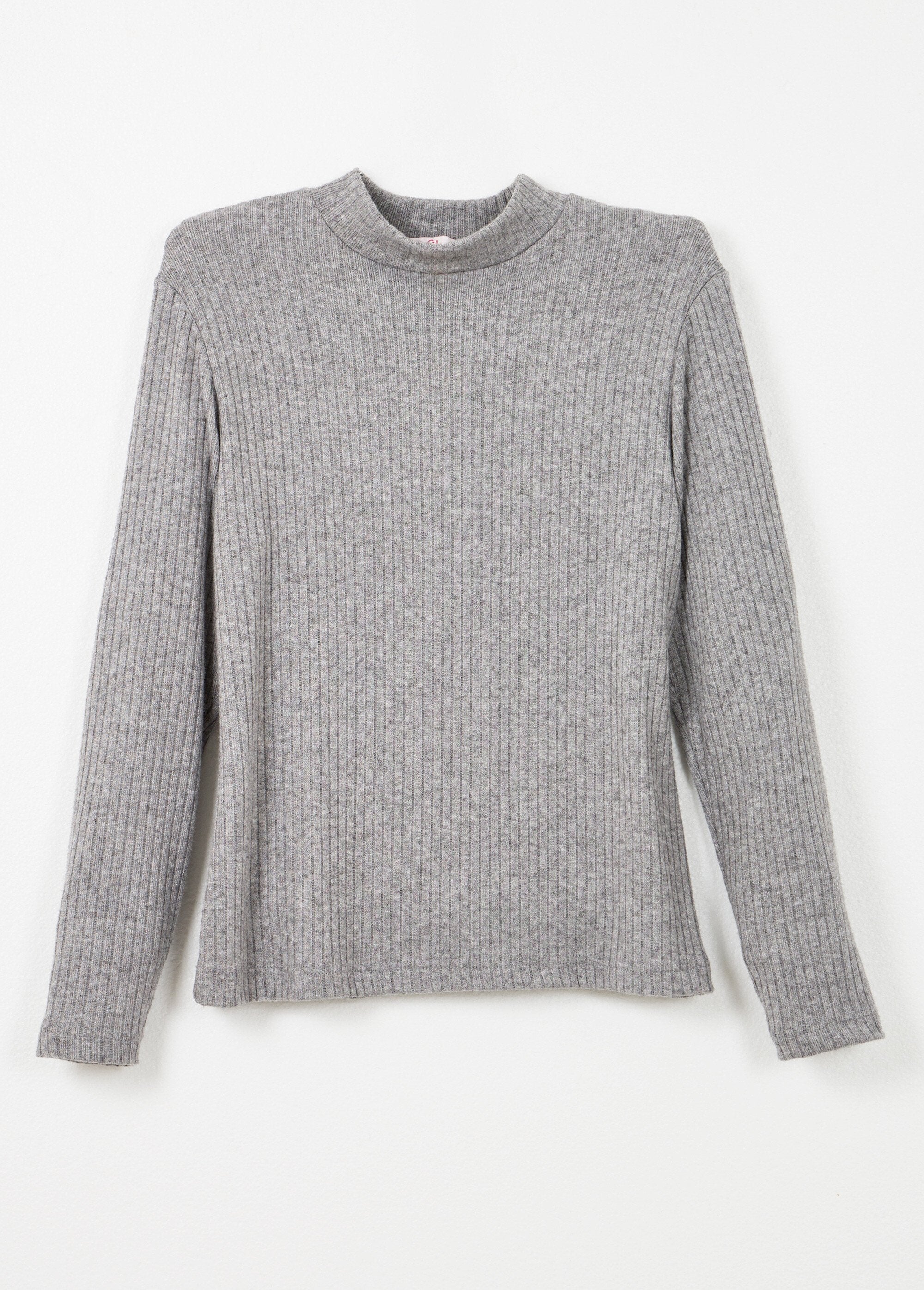 T-shirt_met_lange_mouwen_en_ribgebreide_opstaande_kraag_Gris_chine_AP1_slim