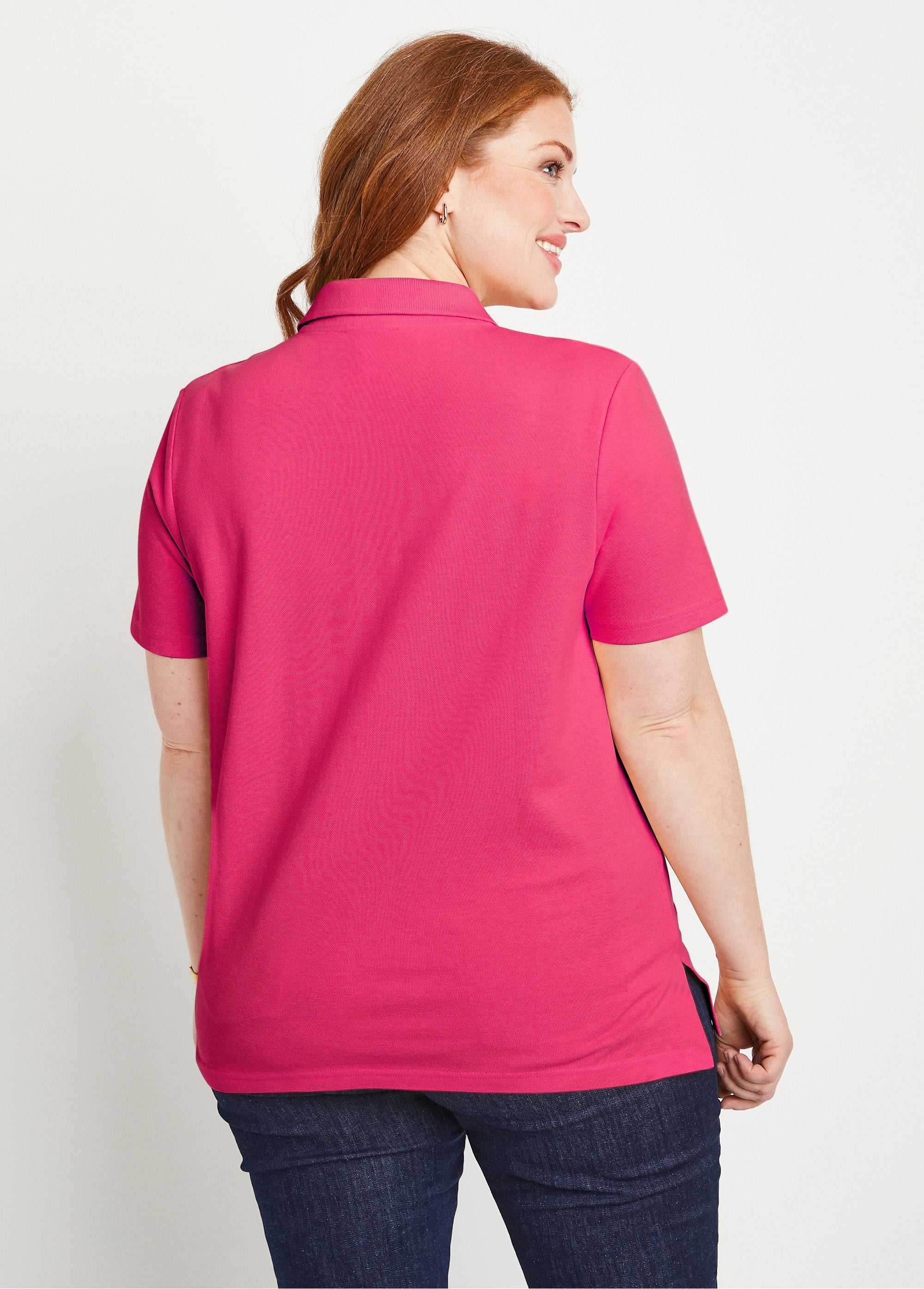 Gebreid_katoenen_polo_hals_T-shirt_Fuchsia_DO1_curvy