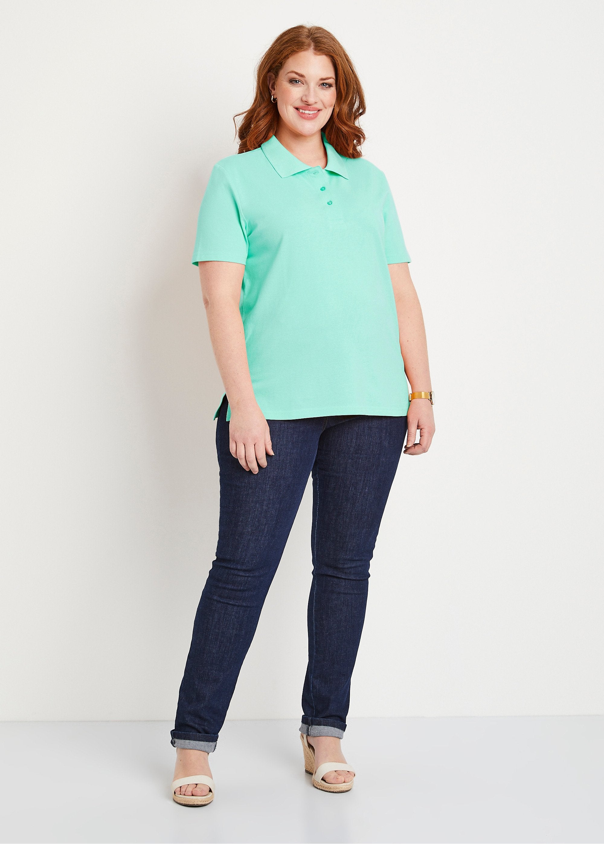 Gebreid_katoenen_polo_hals_T-shirt_GROENTE_SF1_curvy