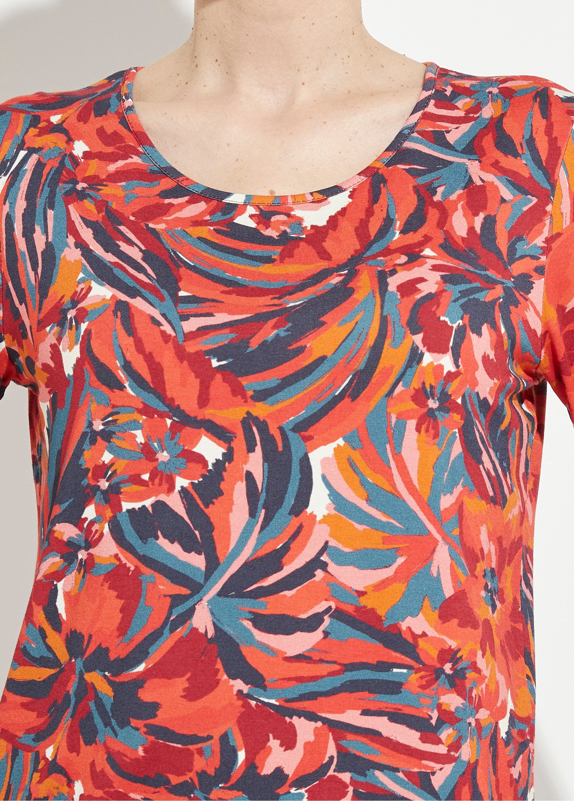 Gebloemd_T-shirt_met_lange_mouwen_en_ronde_hals_Imprime_tomette_DE1_slim