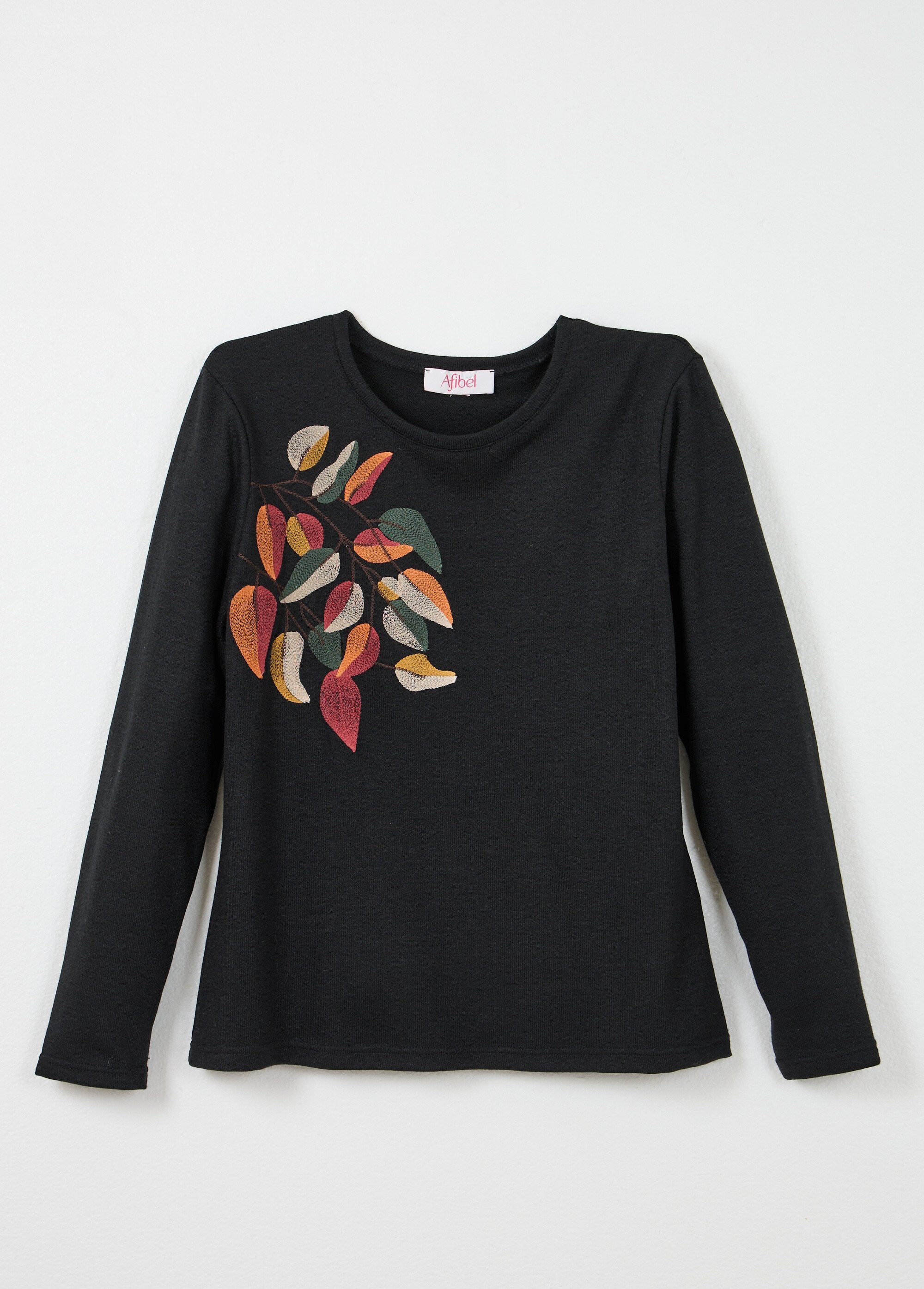 Effen_geborduurd_T-shirt_met_lange_mouwen_en_ronde_hals_Noir_AP1_slim