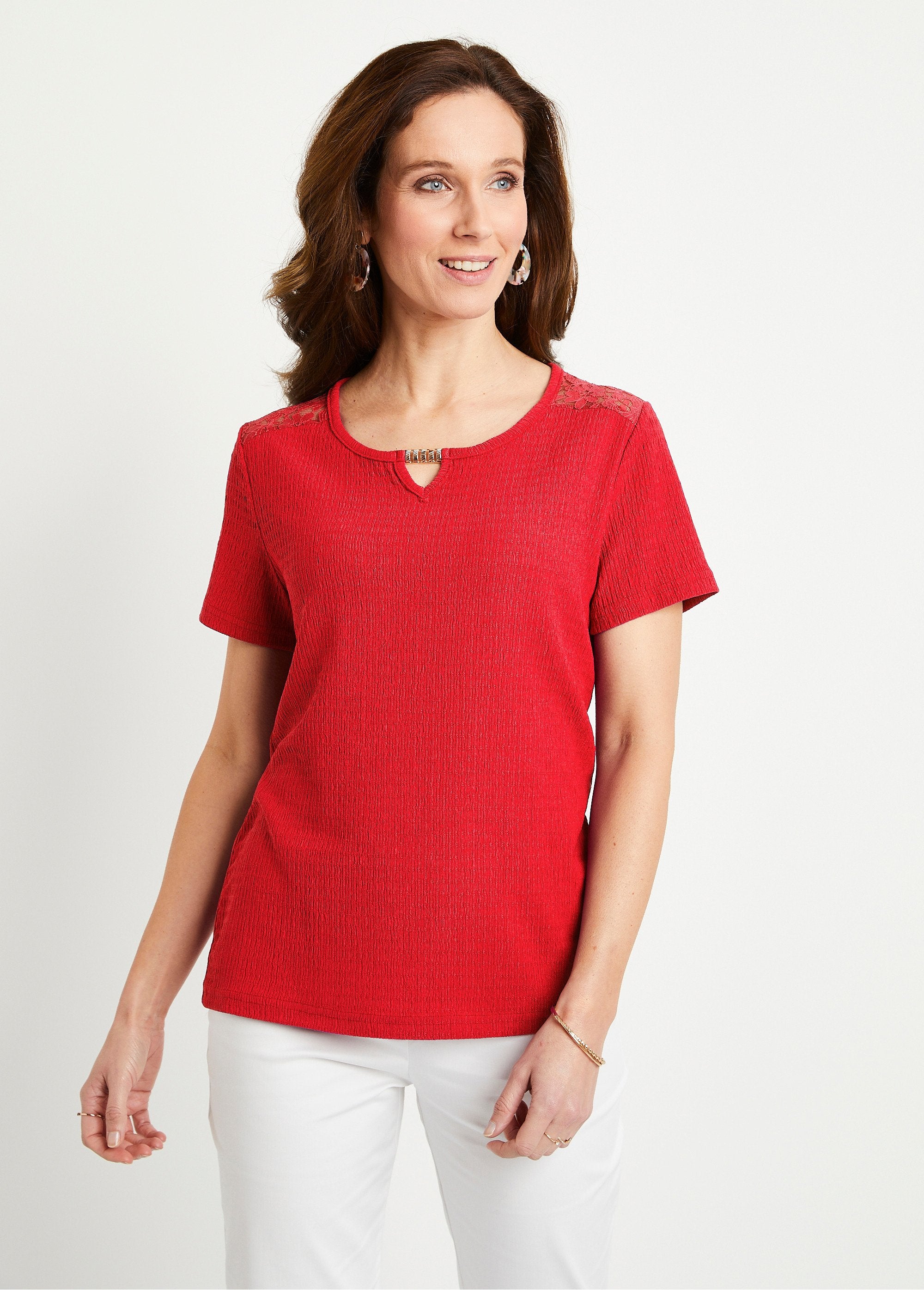 Kort_kanten_T-shirt_Rood_FA1_slim