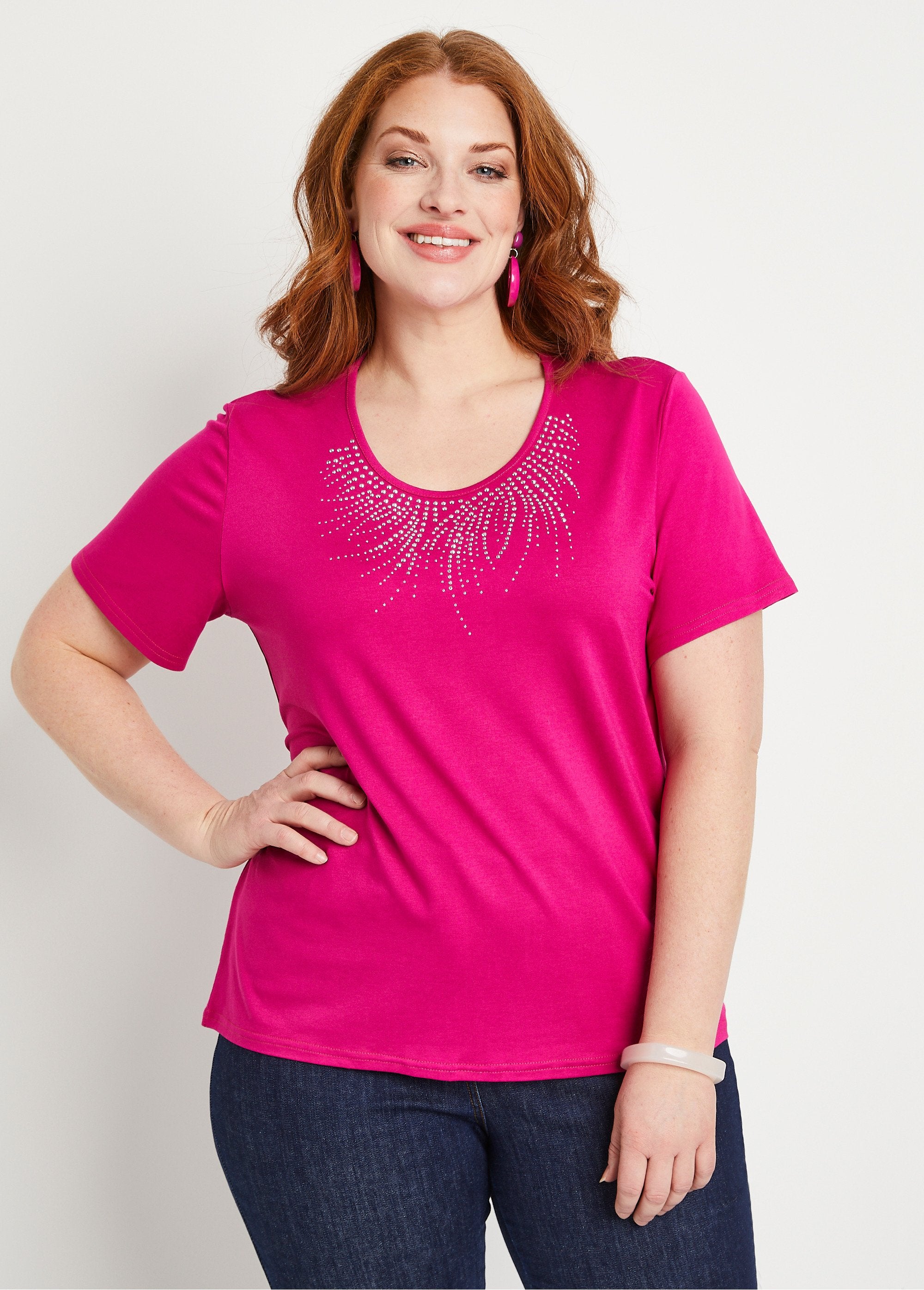 T-shirt_met_korte_mouwen_Fuchsia_FA1_curvy