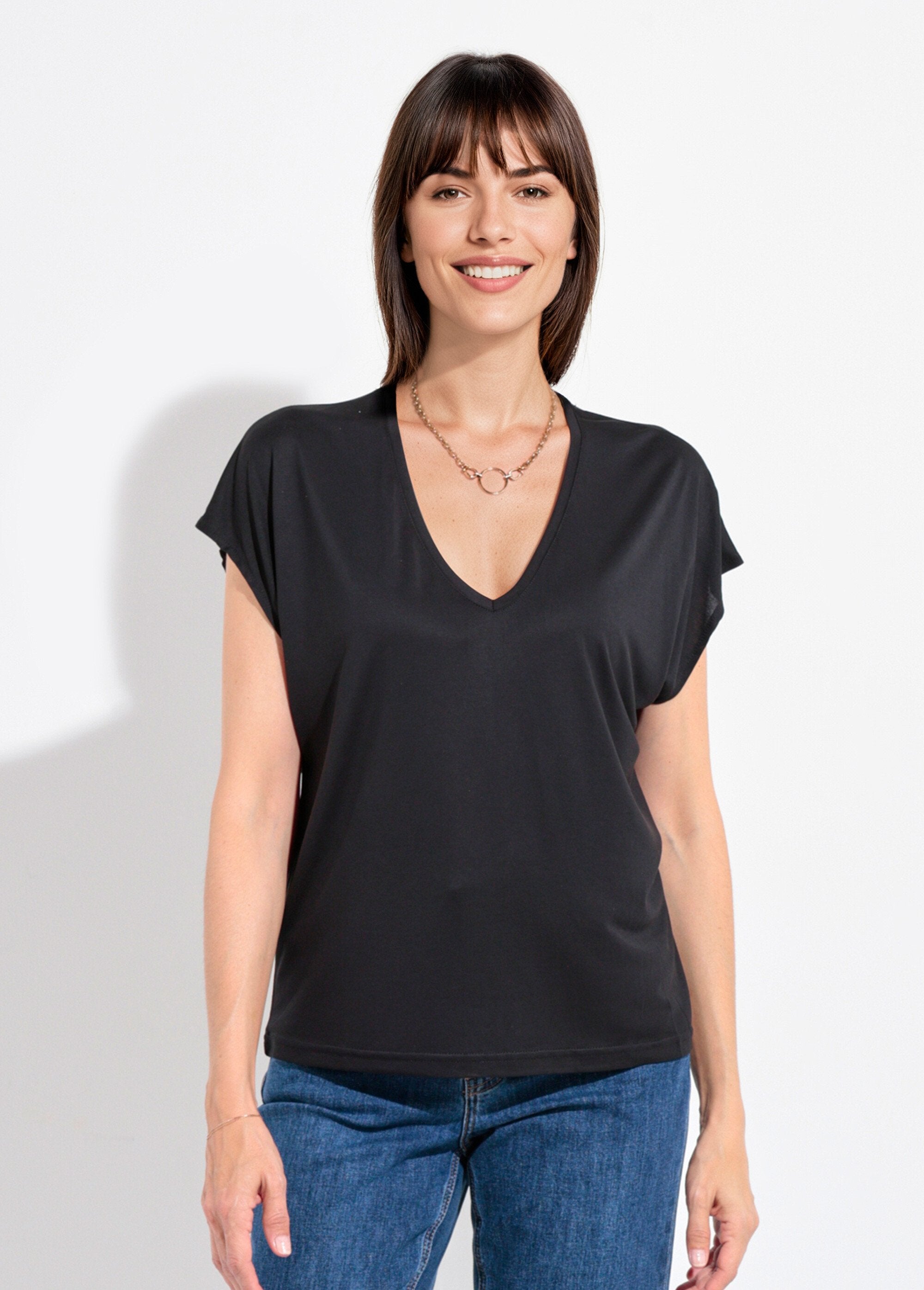 Los_T-shirt_met_korte_mouwen_Noir_FA1_slim