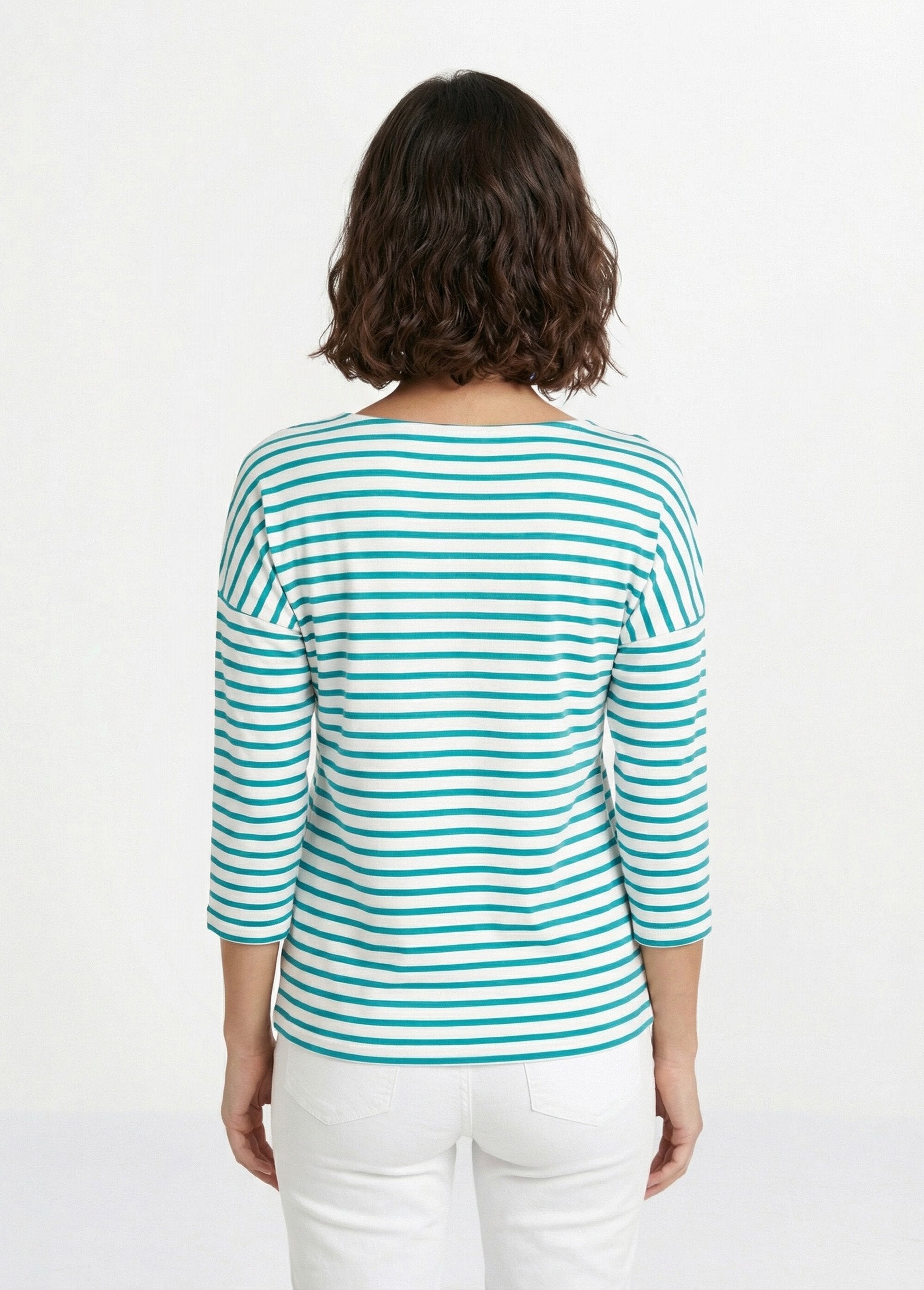Gestreept_matrozen_T-shirt_met_korte_mouwen_Blanc_et_aqua_DO1_slim