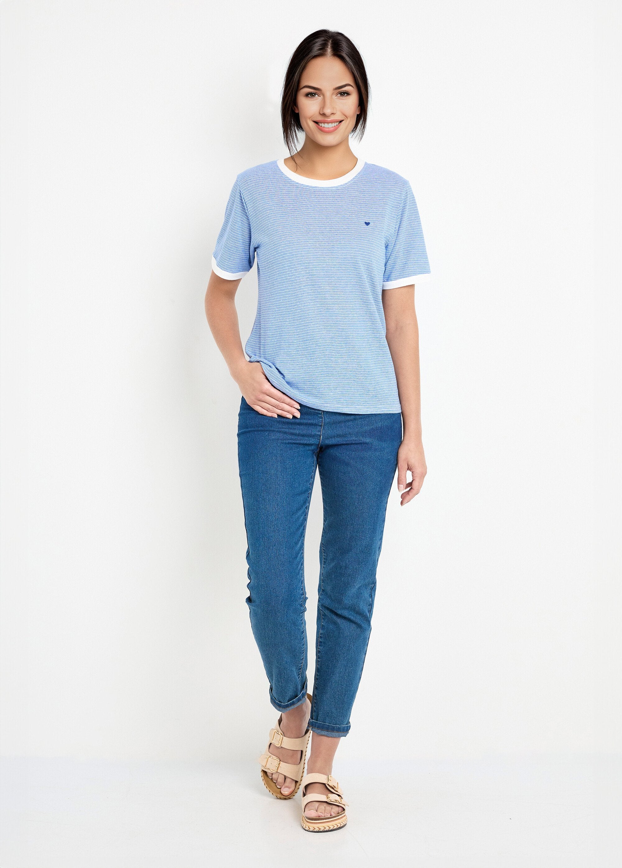 Gestreept_stretch_T-shirt_met_ronde_hals_Bleu_SF1_slim
