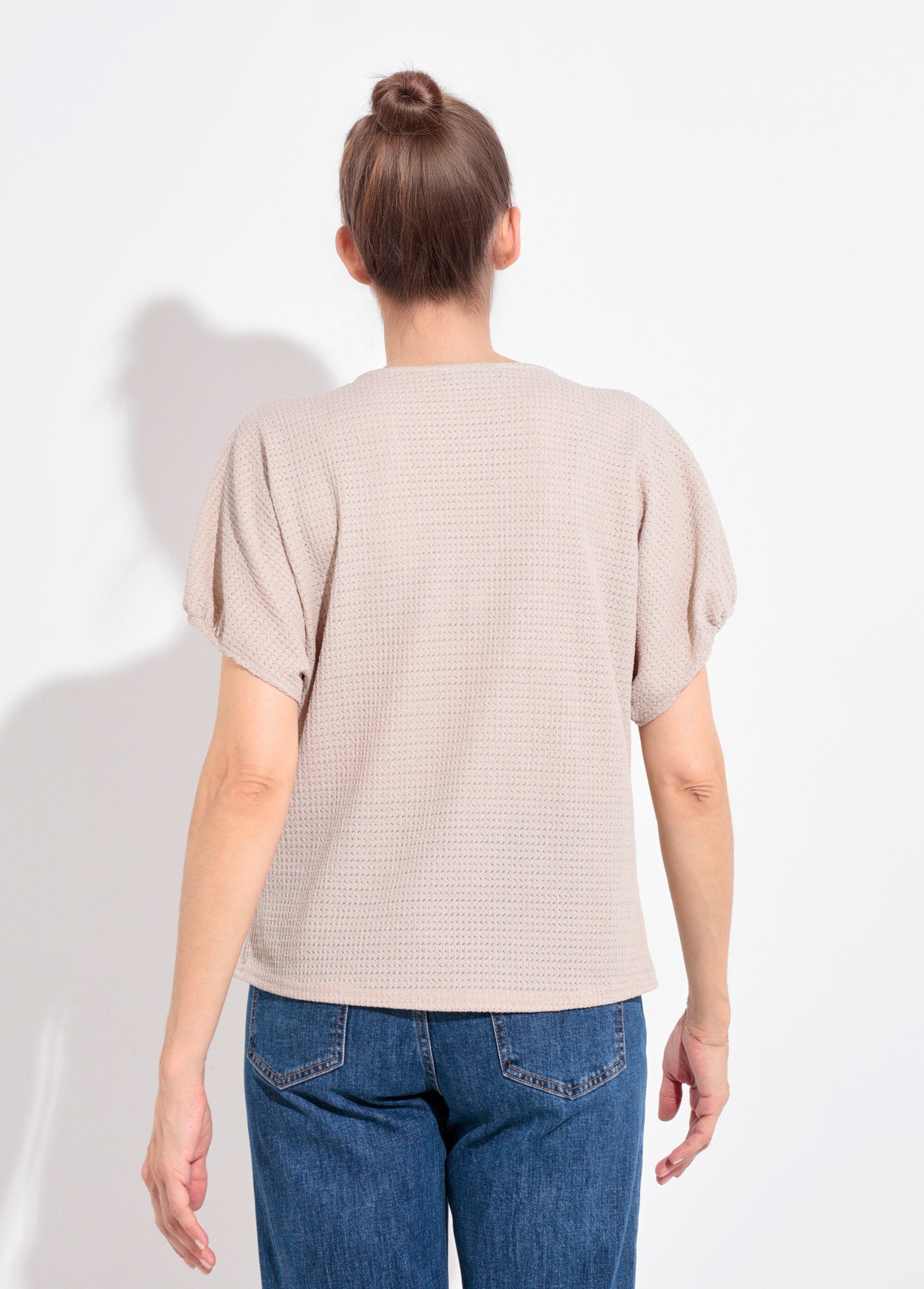 T-shirt_met_structuur_en_elastische_mouwen_Ficelle_DO1_slim