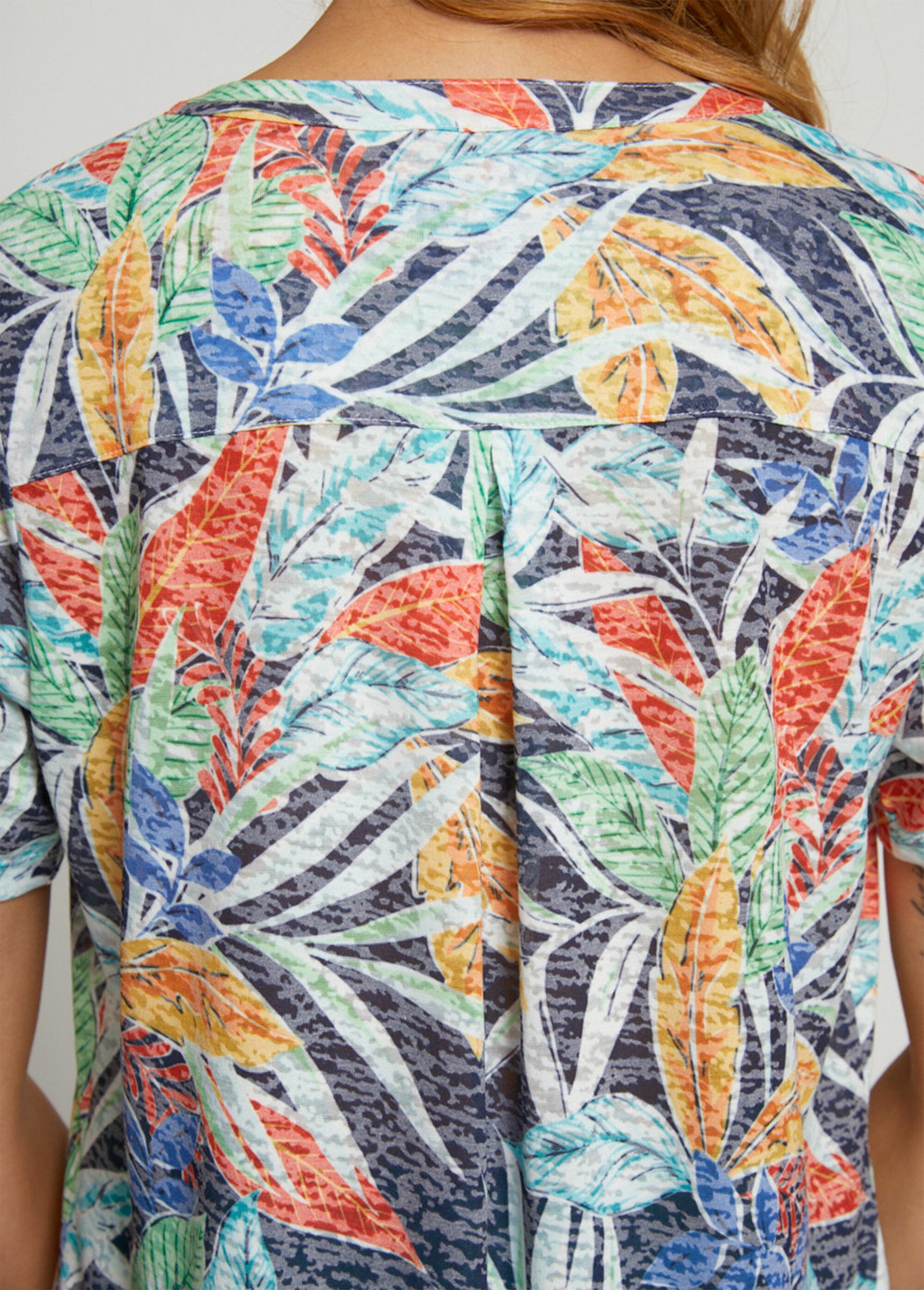 Losjes_vallend_lang_gebreid_T-shirt_Marine_et_tomette_DE3_slim