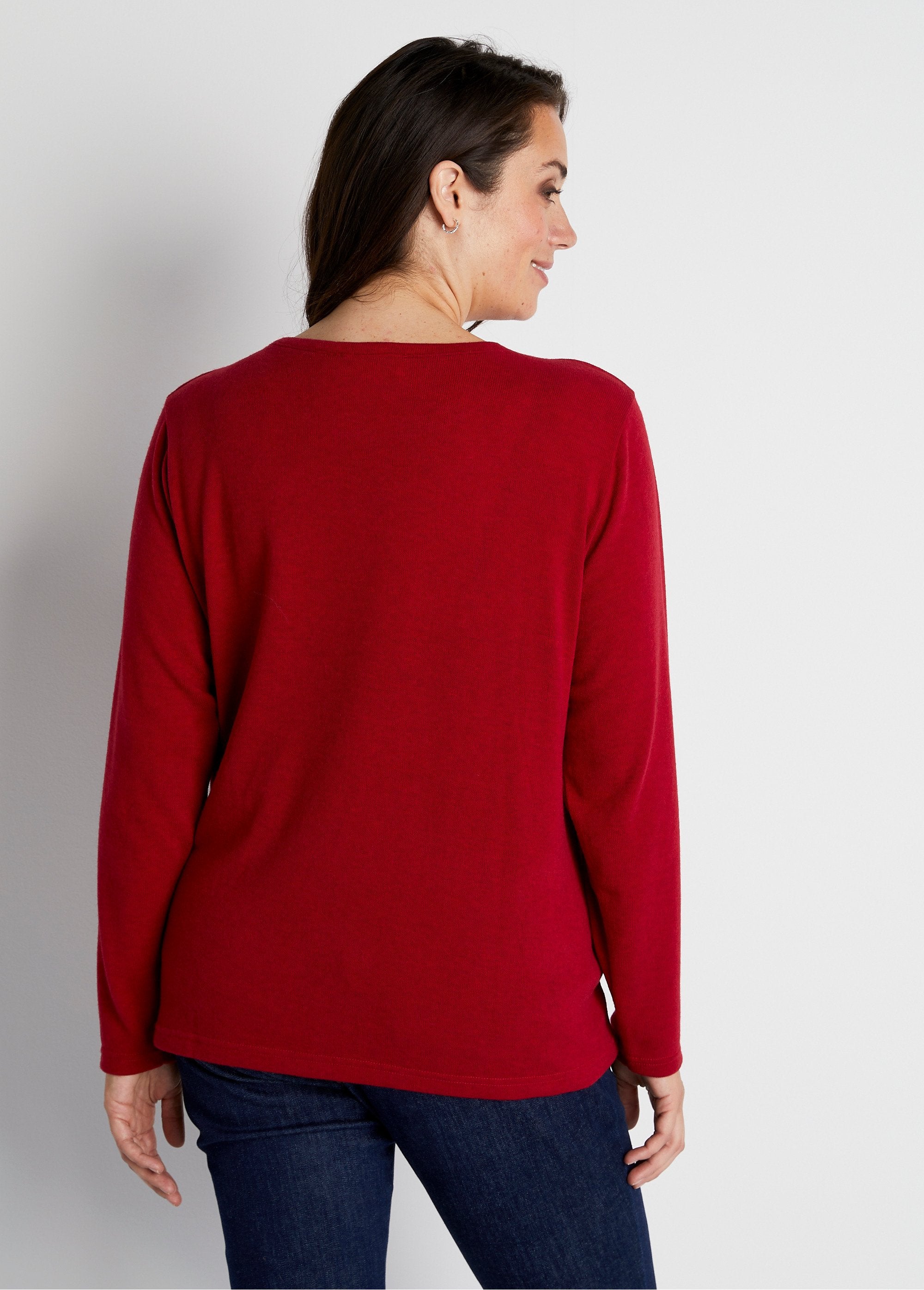 Warm_mesh_kralen_bijgesneden_T-shirt_Bordeaux_DO1_curvy