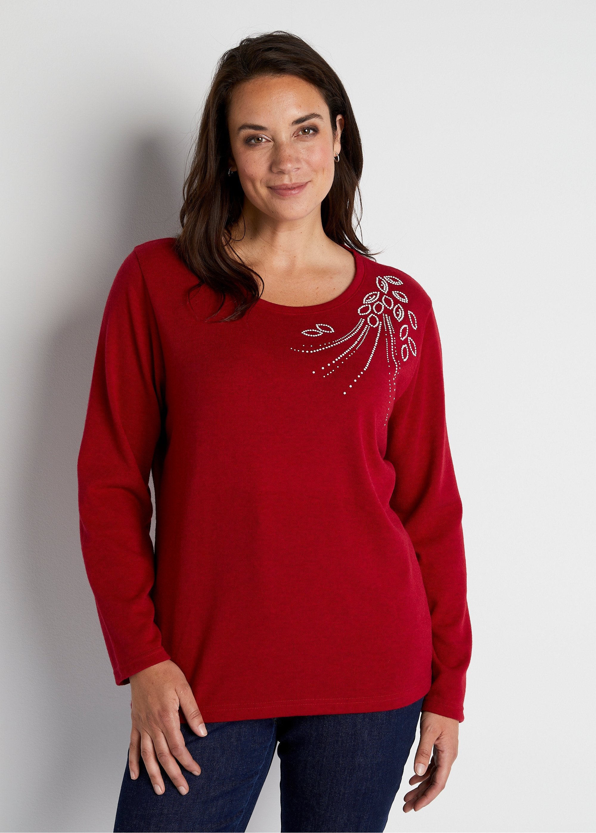 Warm_mesh_kralen_bijgesneden_T-shirt_Bordeaux_FA1_curvy