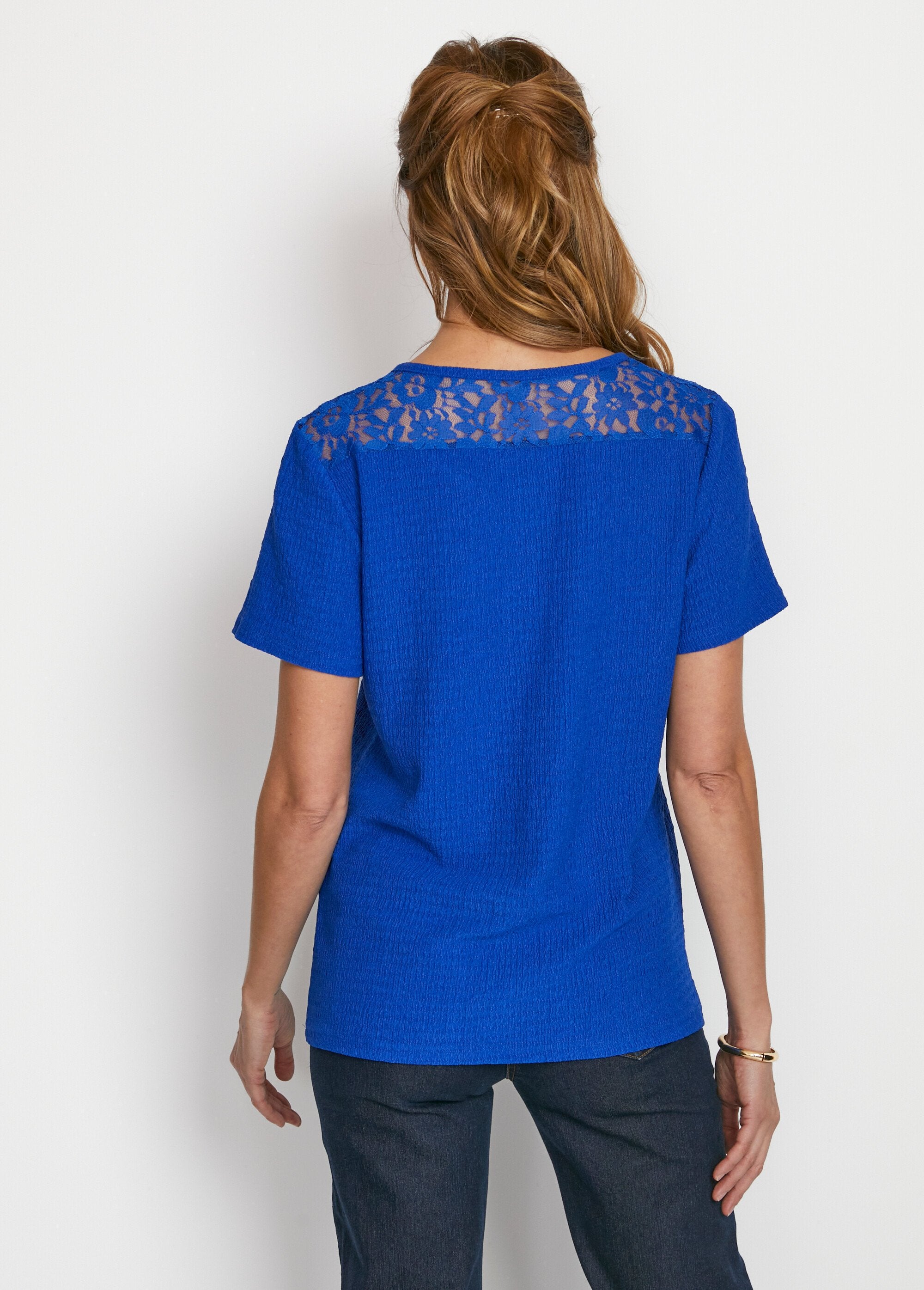 Kort_kanten_T-shirt_Kobalt_blauw_DO1_slim