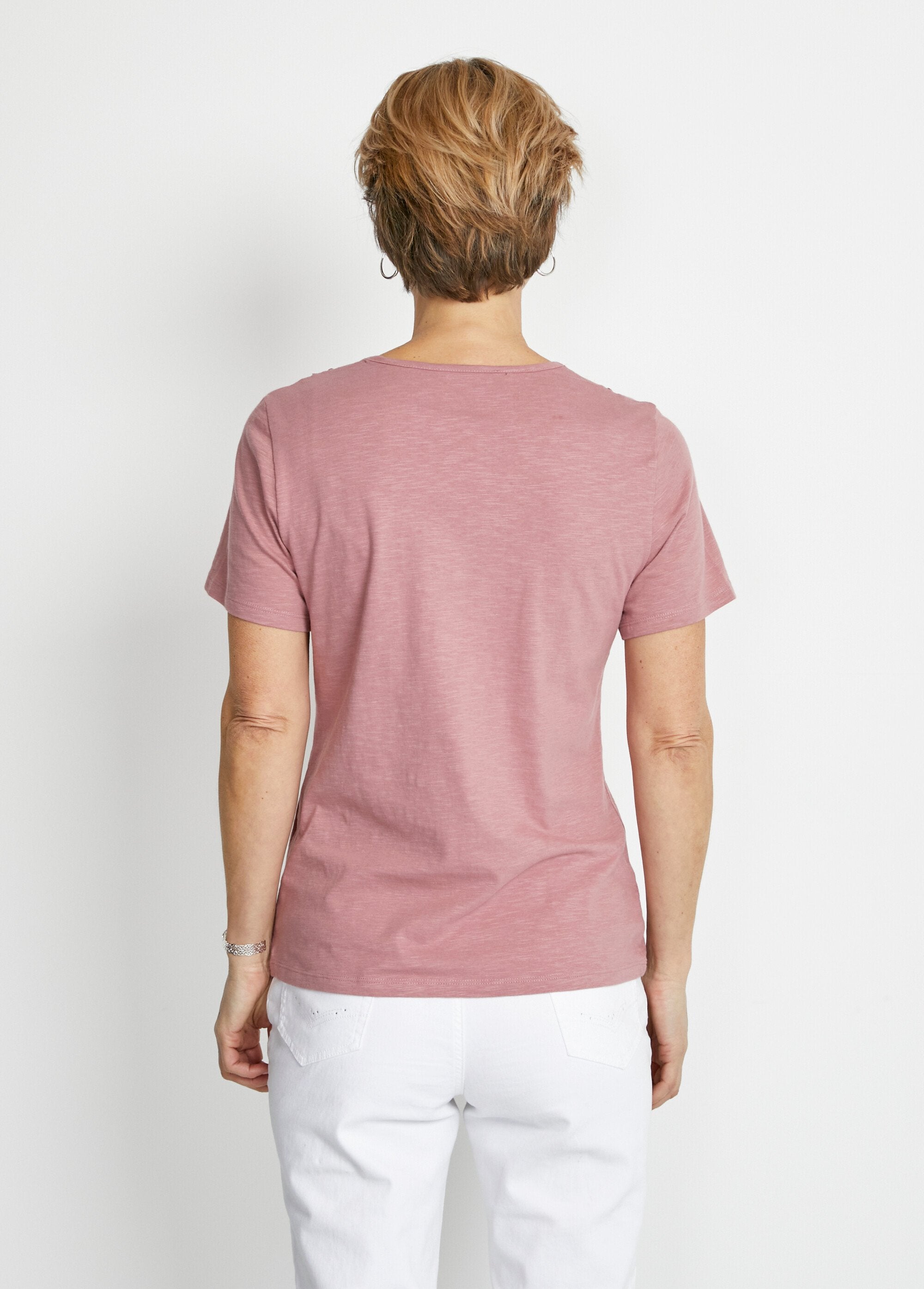 Katoenen_en_macramé_T-shirt_met_korte_mouwen_Roze_DO1_slim