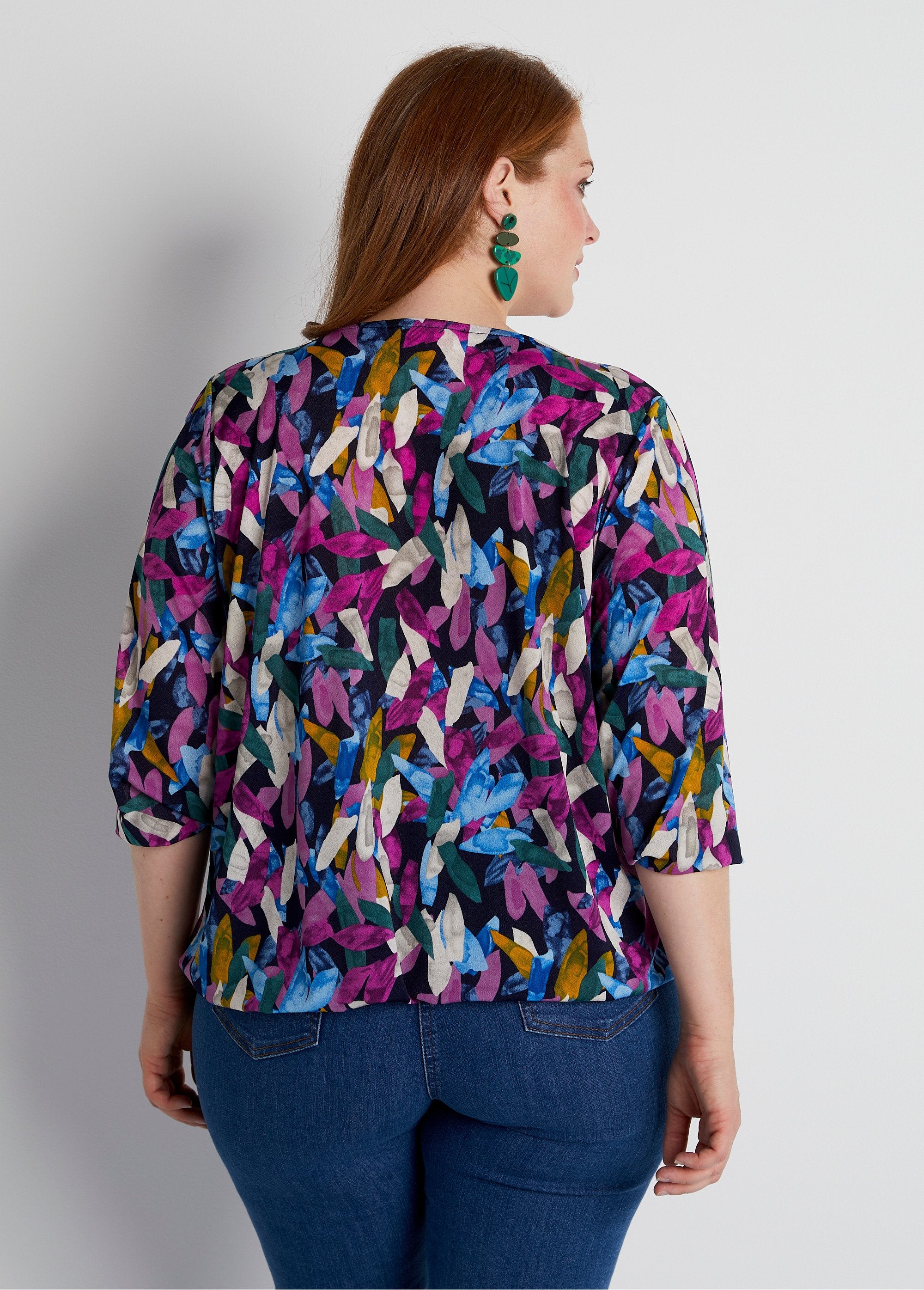 T-shirt_met_blouson_met_3/4_mouwen_Parma-afdruk_DO1_curvy