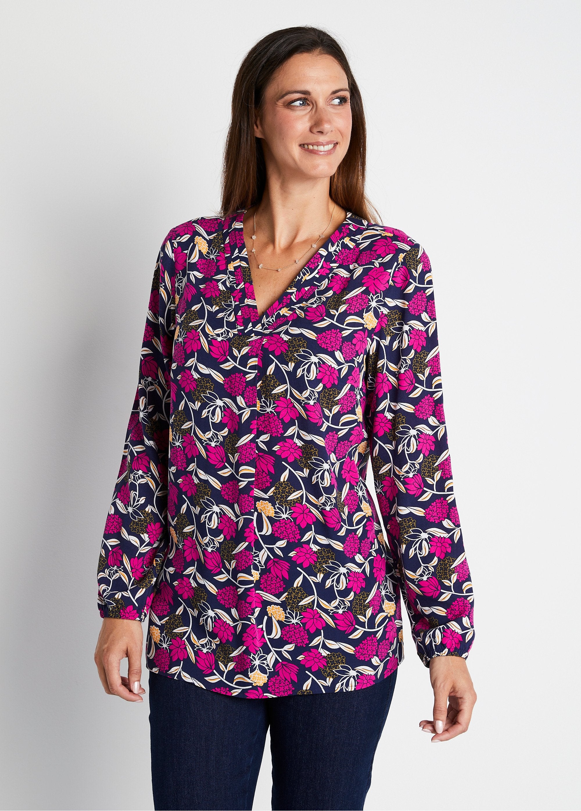 Losvallende_lange_tuniek_met_bloemenprint_Fuchsia-print_FA1_slim