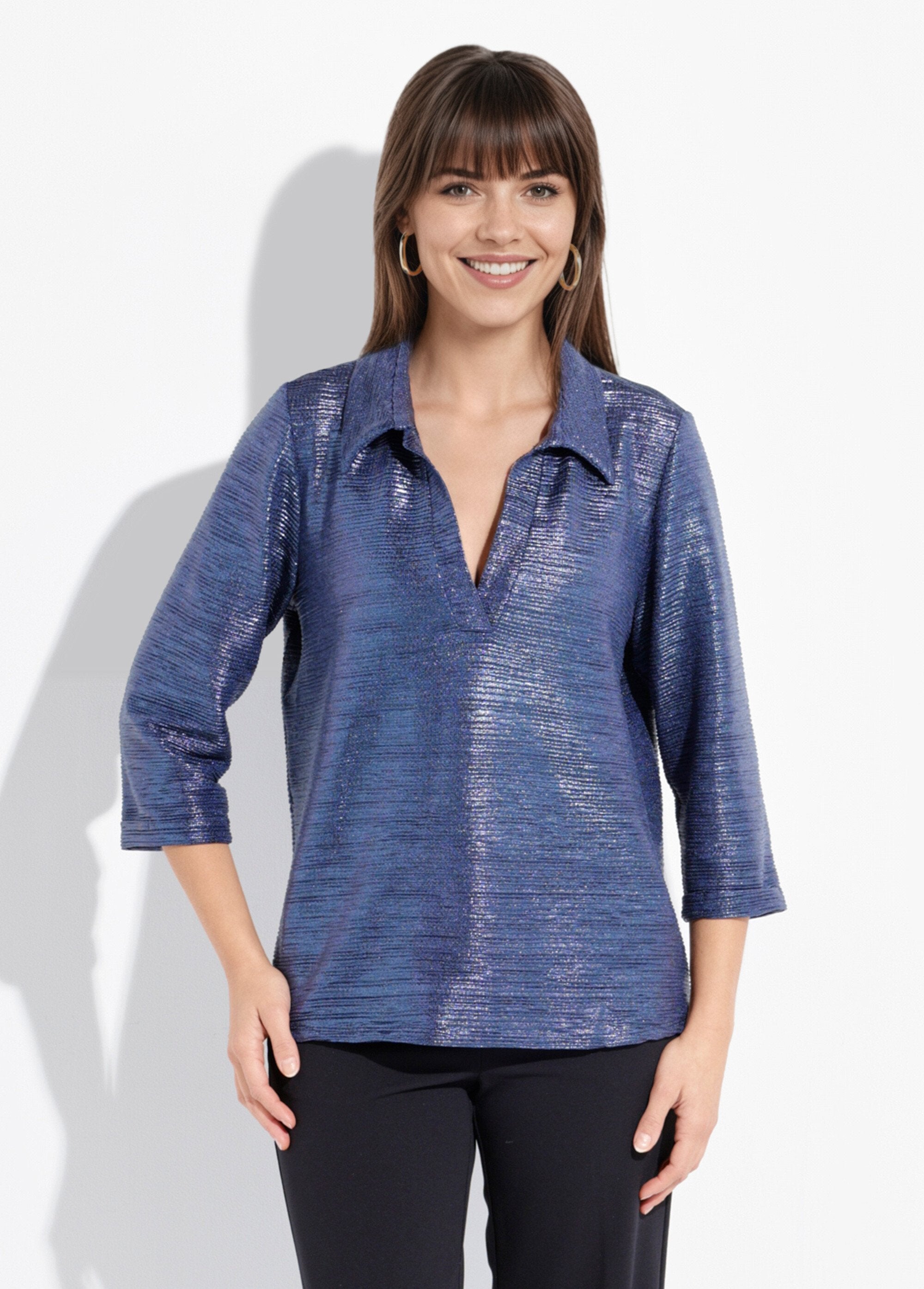 Glimmende_tuniek_met_V-halslijn_Bleu_nuit_FA1_slim