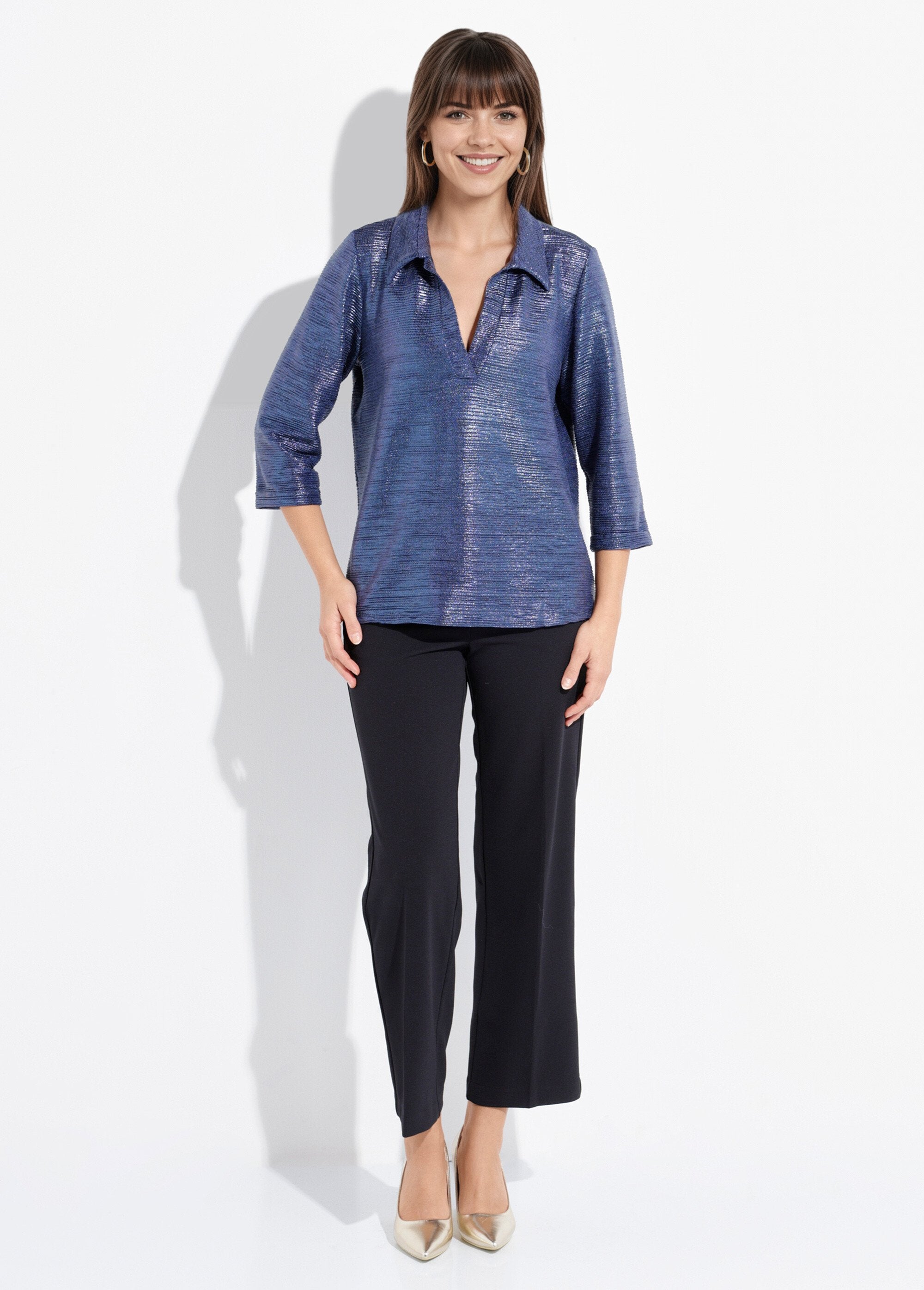 Glimmende_tuniek_met_V-halslijn_Bleu_nuit_SF1_slim