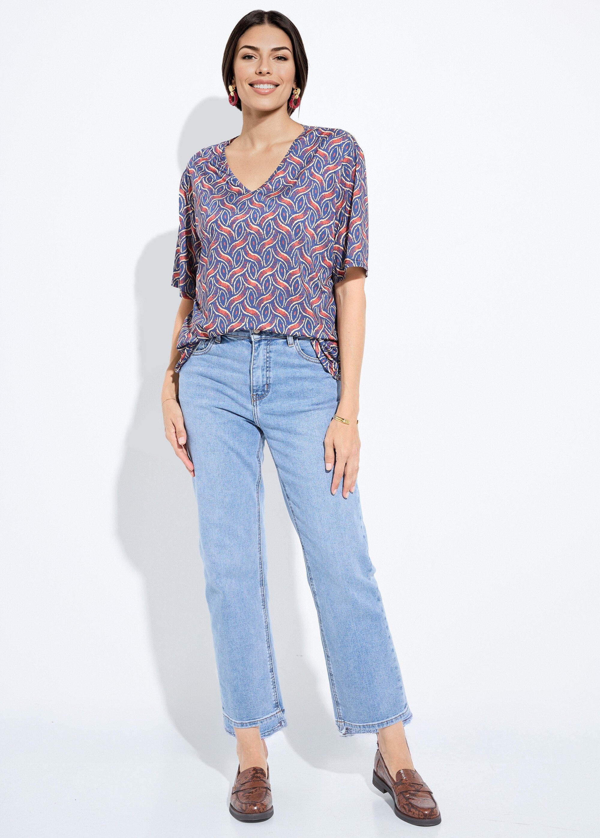 Etnische_tuniek_met_korte_mouwen_Marine_et_brique_SF1_slim