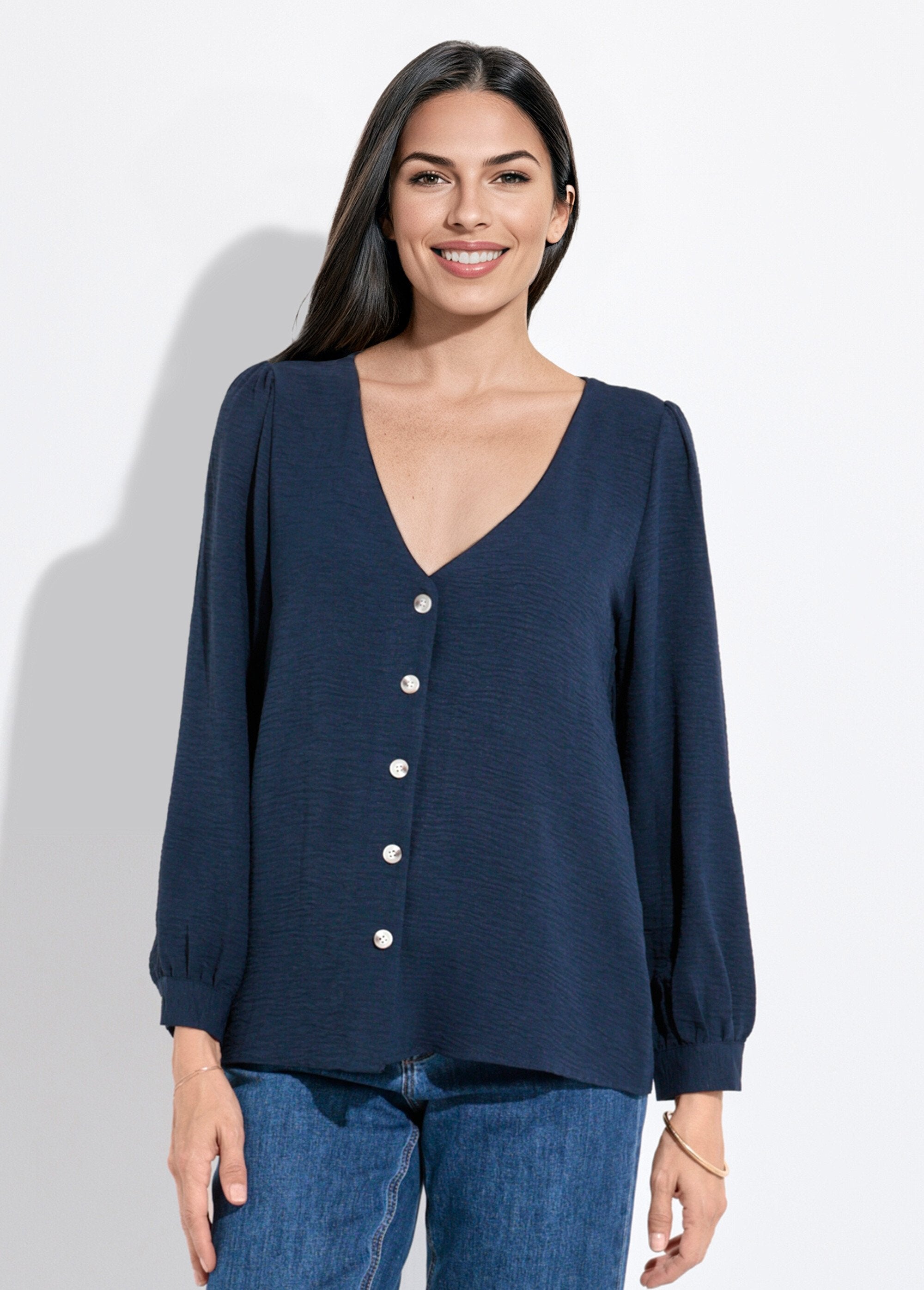 Tuniek_met_V-hals_en_reliëfknoopsluiting_Marine_FA1_slim