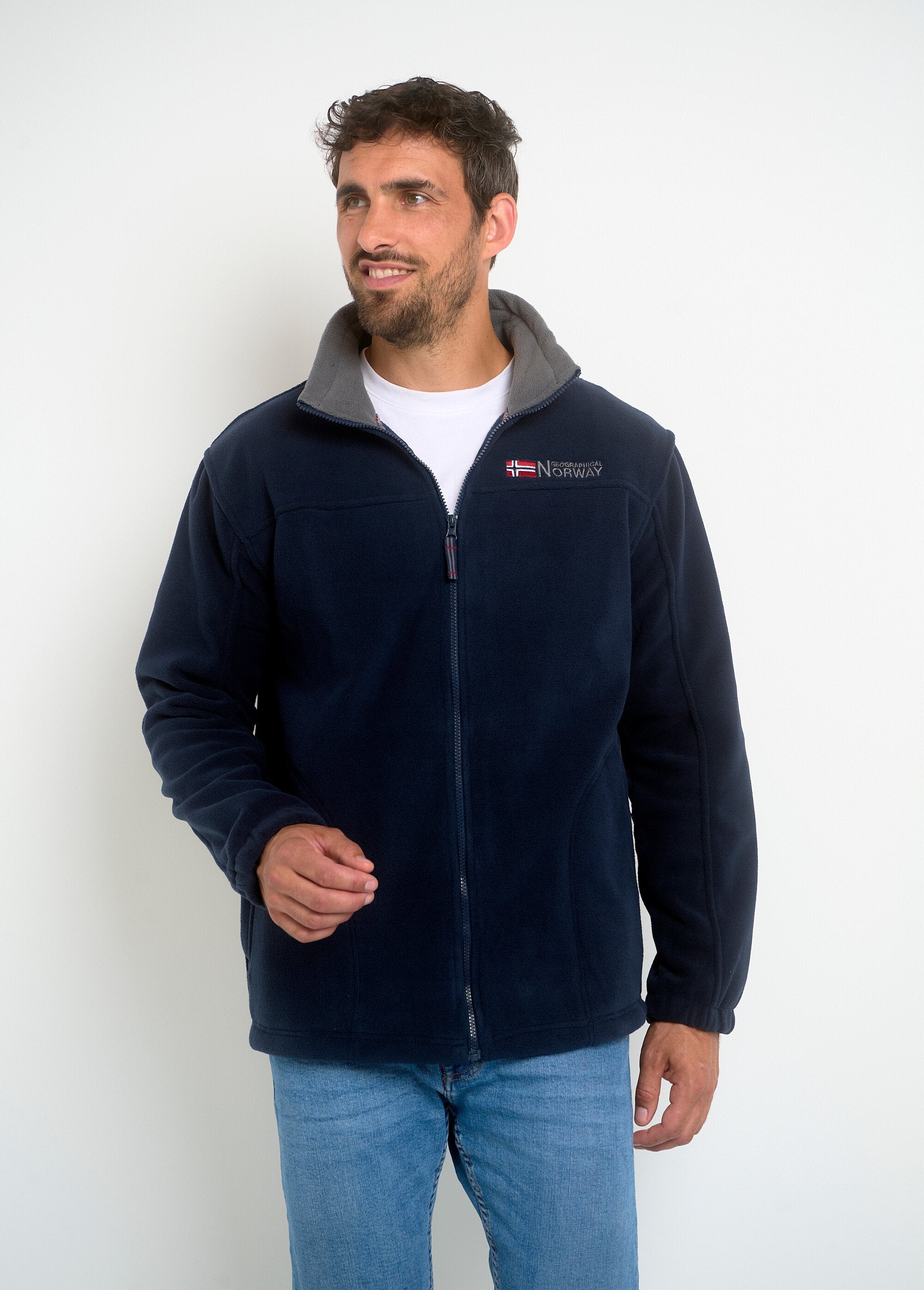 Fleece_jas_met_capuchon_en_ritssluiting_Marine_FA1_slim