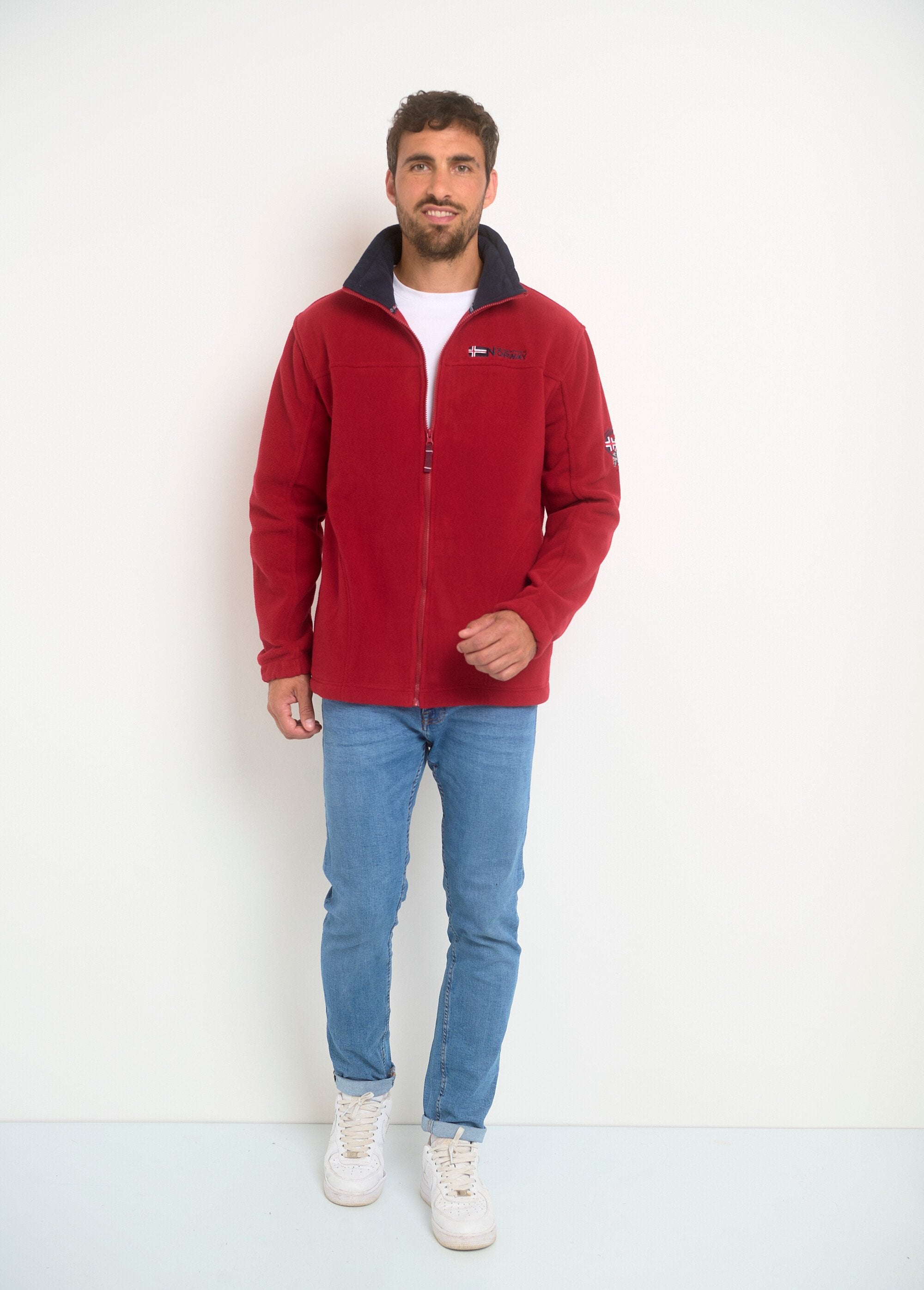 Jas_met_oprolbare_fleece_capuchon_Rouge_SF1_slim