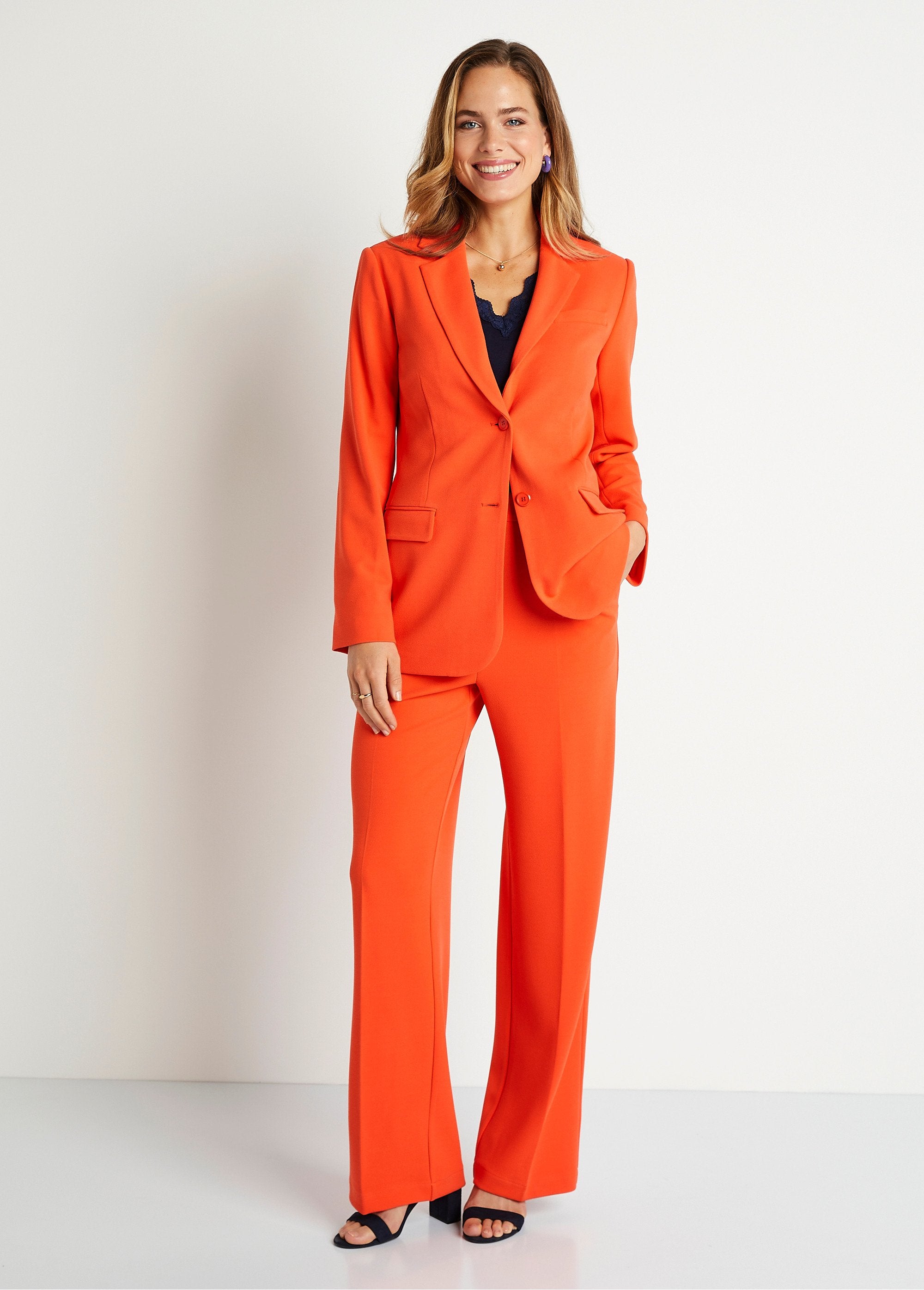 Effen_blazer_met_rechte_snit_ORANJE_SF1_slim