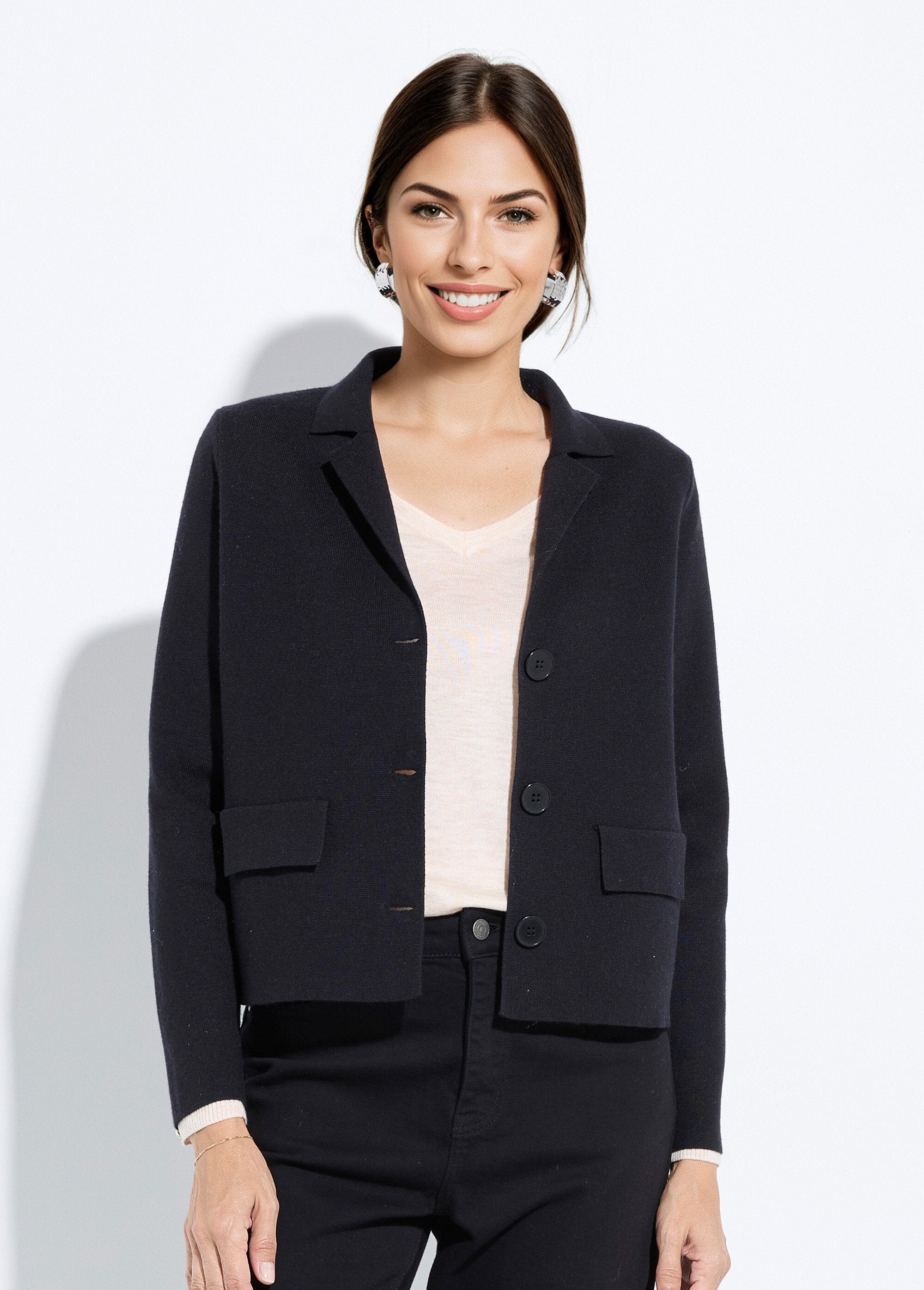 Kort_effen_jacquard_jasje_met_opstaande_kraag_Noir_FA1_slim