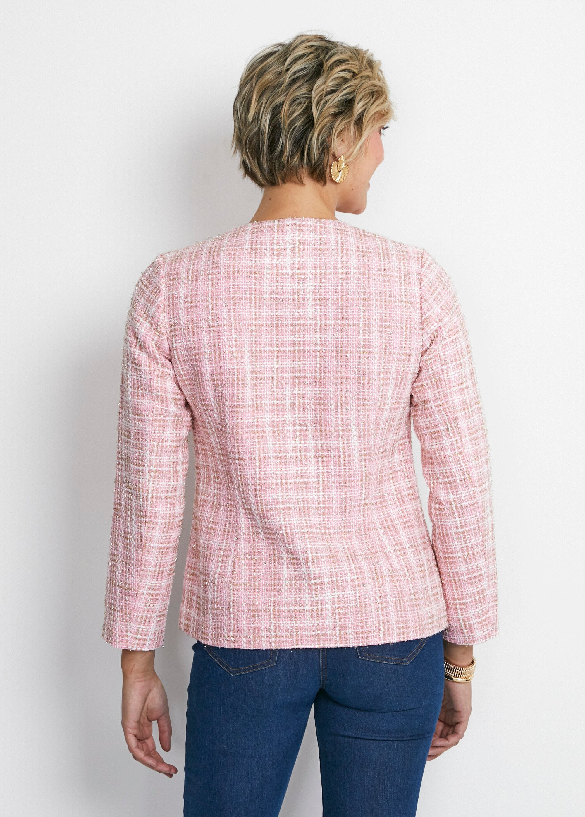 Kort_jasje_zonder_kraag_in_tweed-effect_stof_Rose_et_dore_DO1_slim