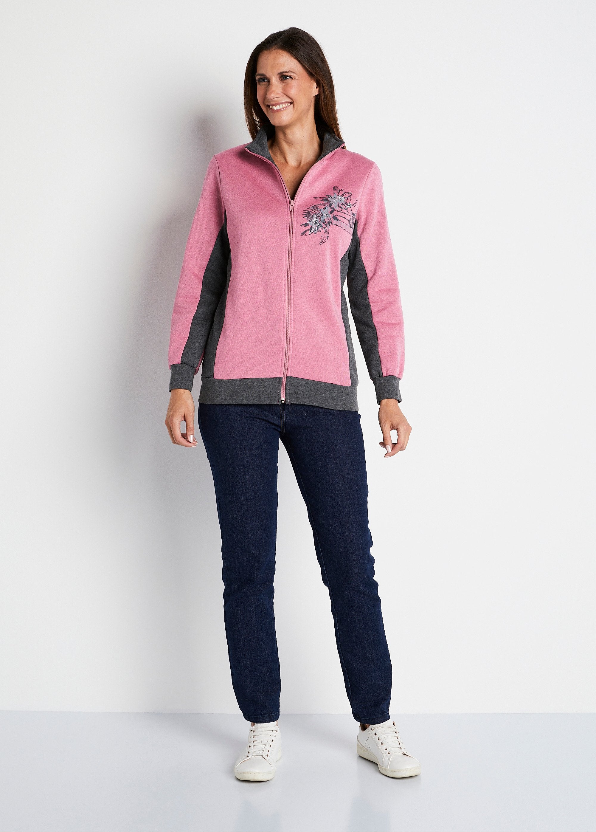 Joggingjack_van_fleece_met_pailletten_en_ritssluiting_Roze_en_grijs_SF1_slim