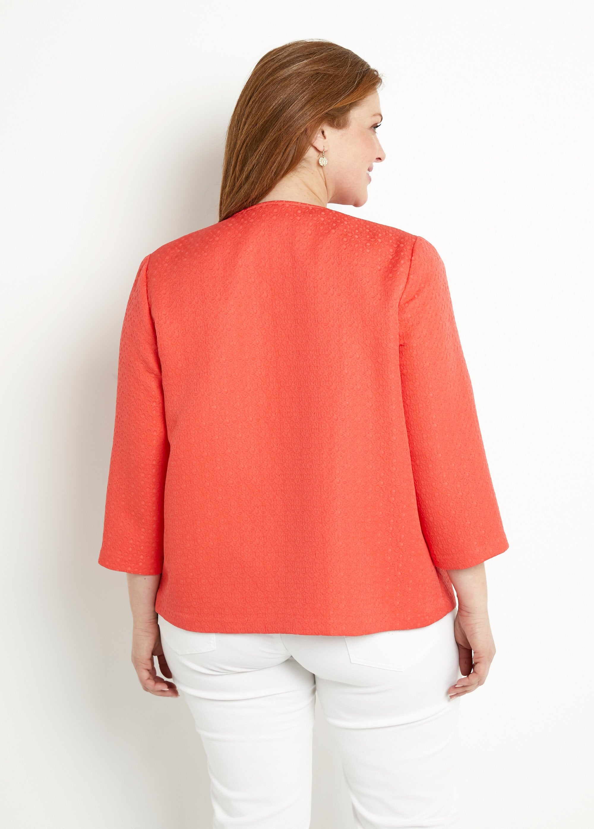 Veste_ras_de_cou_manches_3/4_Corail_DO1_curvy