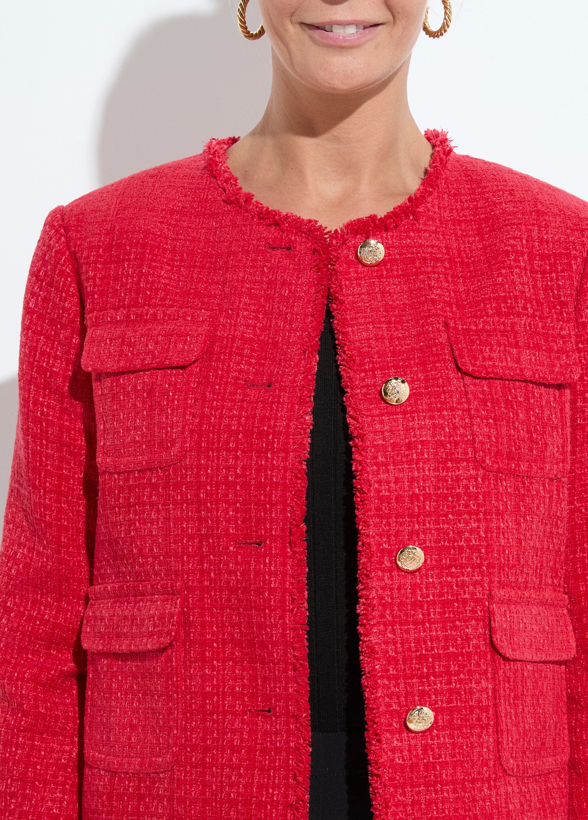Tweed_jasje_zonder_kraag_met_franjes_en_knopen_Rouge_DE1_slim