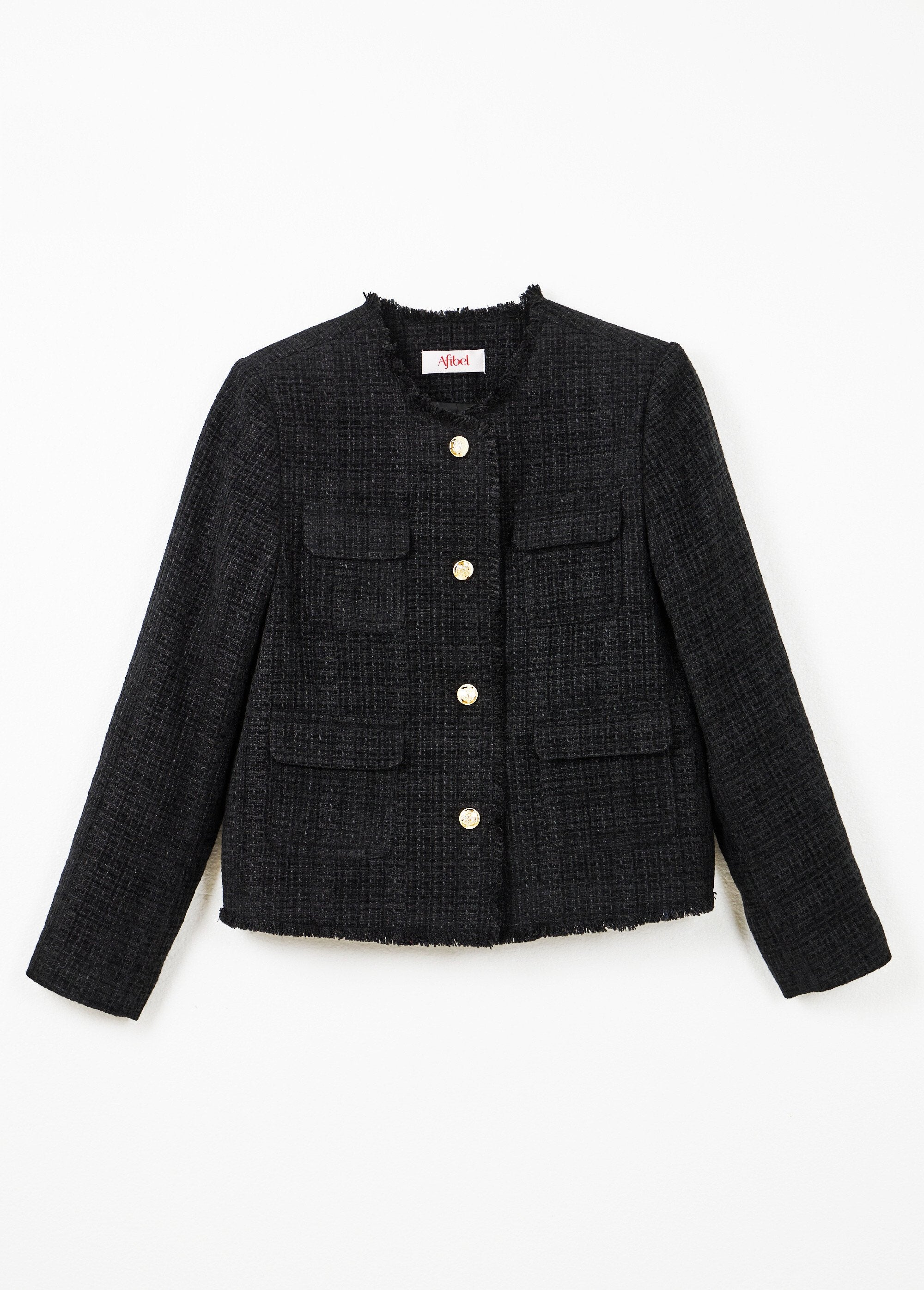Tweed_jasje_zonder_kraag_met_franjes_en_knopen_Noir_AP1_slim