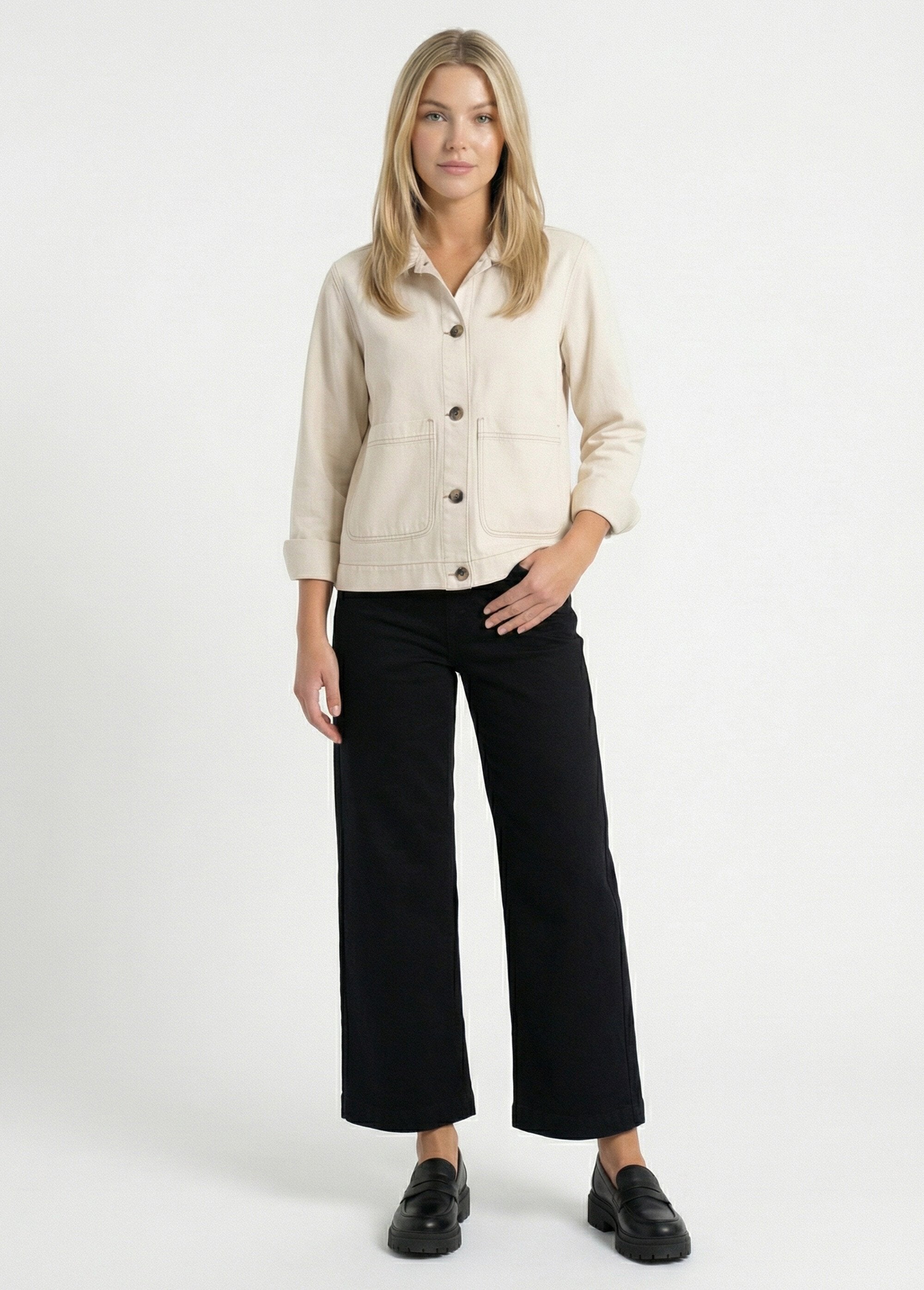 Veste_worker_boutonnée_en_jean_Ecru_SF1_slim